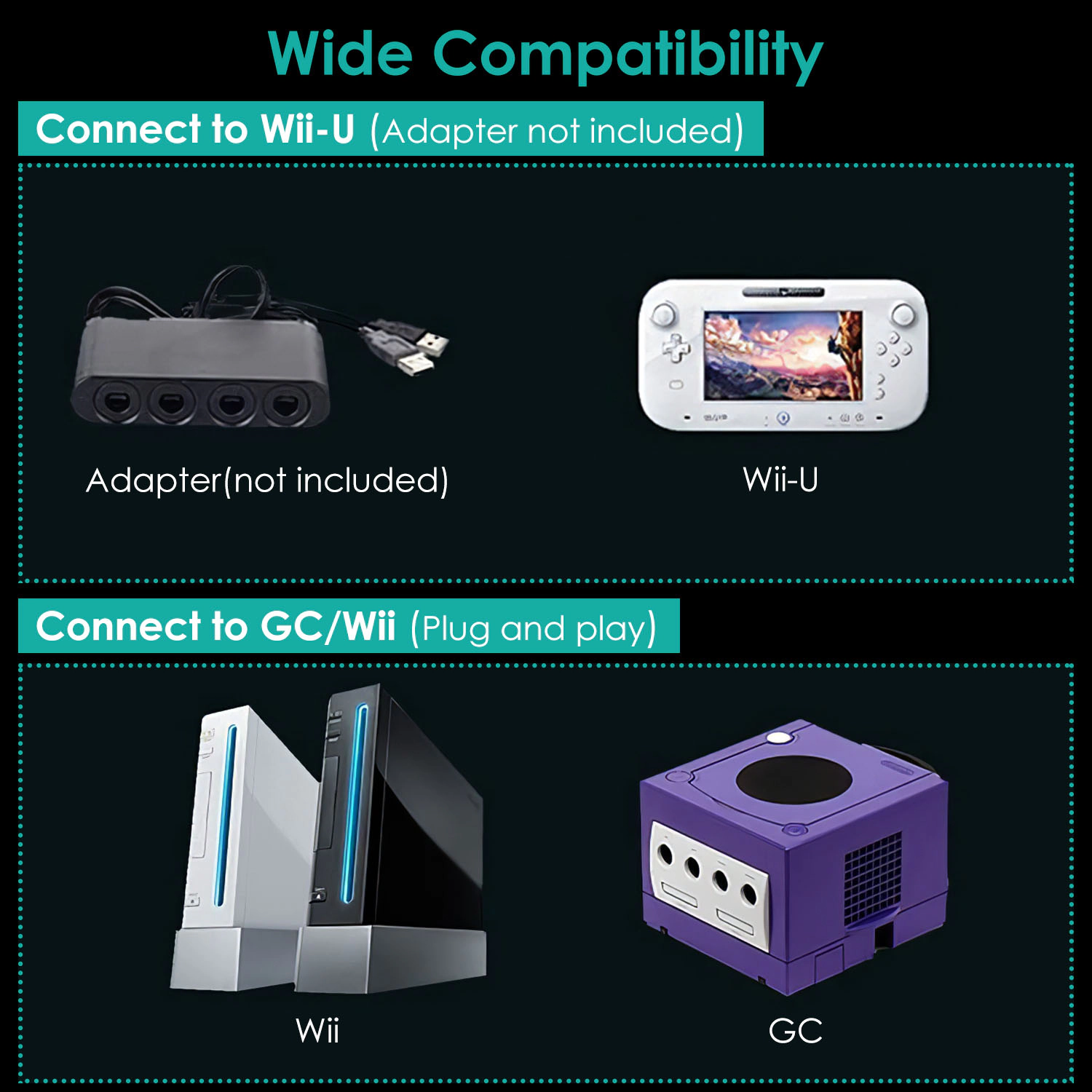 GBruno Wired Game Controller For Nintendo Wii Gamecube