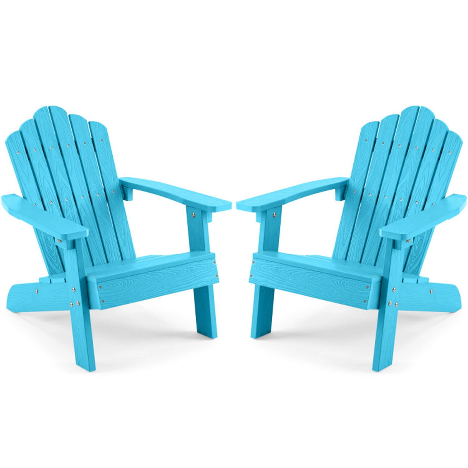 SUGIFT All-Weather Kids Adirondack Chairs 165-lb Capacity Ages 3-7 with Tilted High Backrest Turquoise