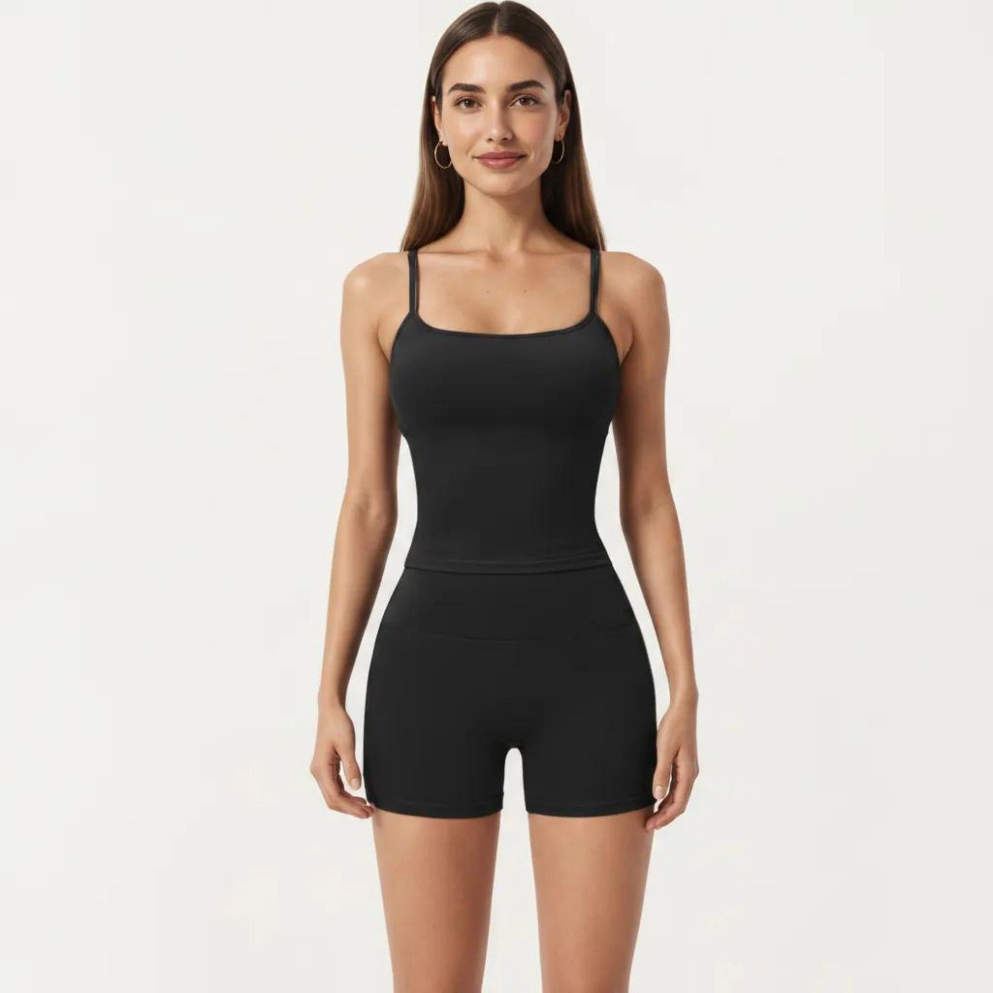 Anna-Kaci Women's Spaghetti Strap Active Cami Top with Scoop Neck and Smooth Stretch Fit