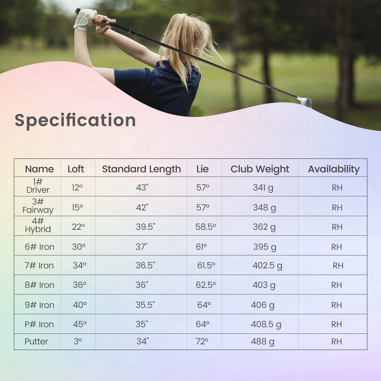 LJG Women's 9 Pieces Complete Golf Club Set