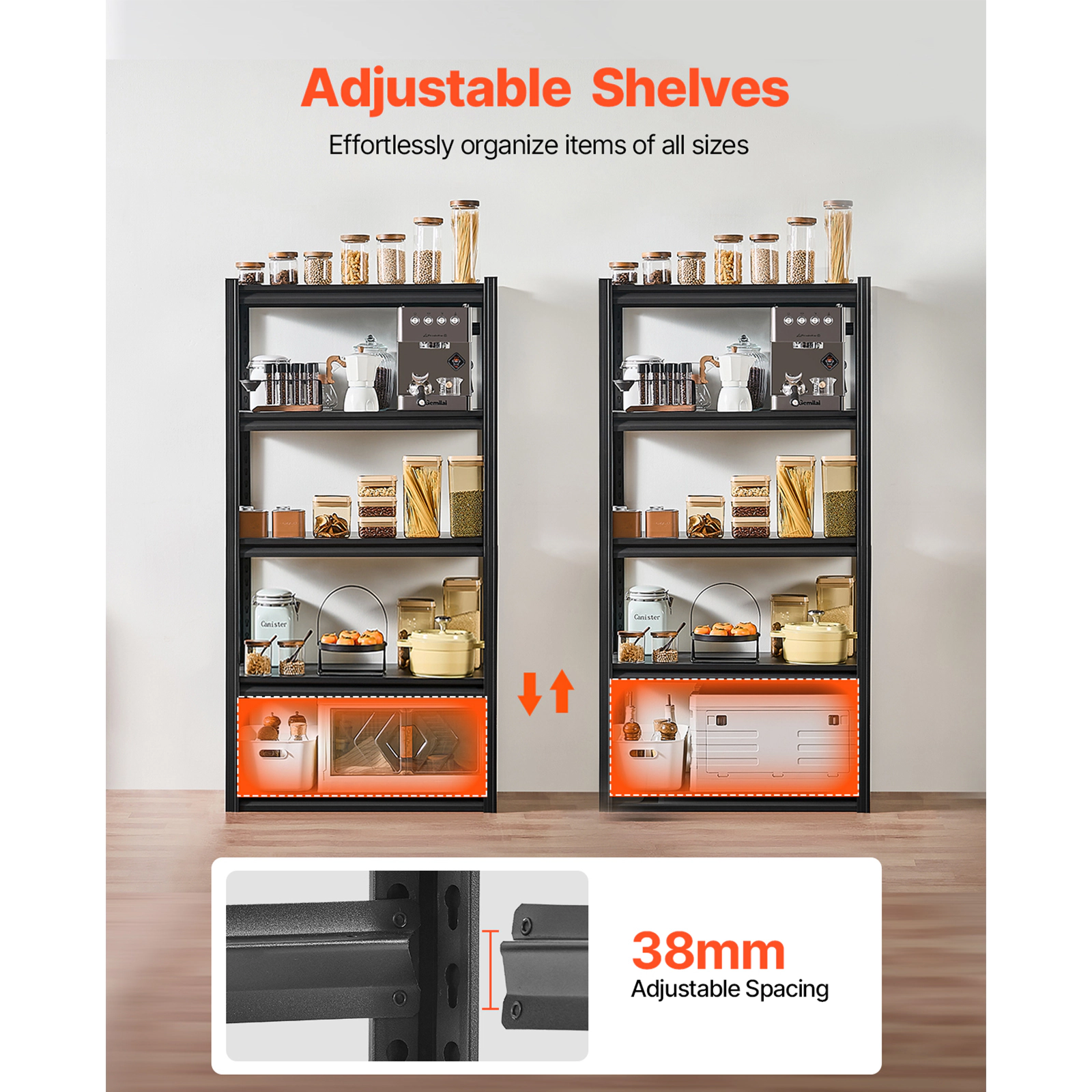 Flynama Storage Shelves 16Inches D x 32Inches W x 63Inches H 5-tier Garage Storage Shelving