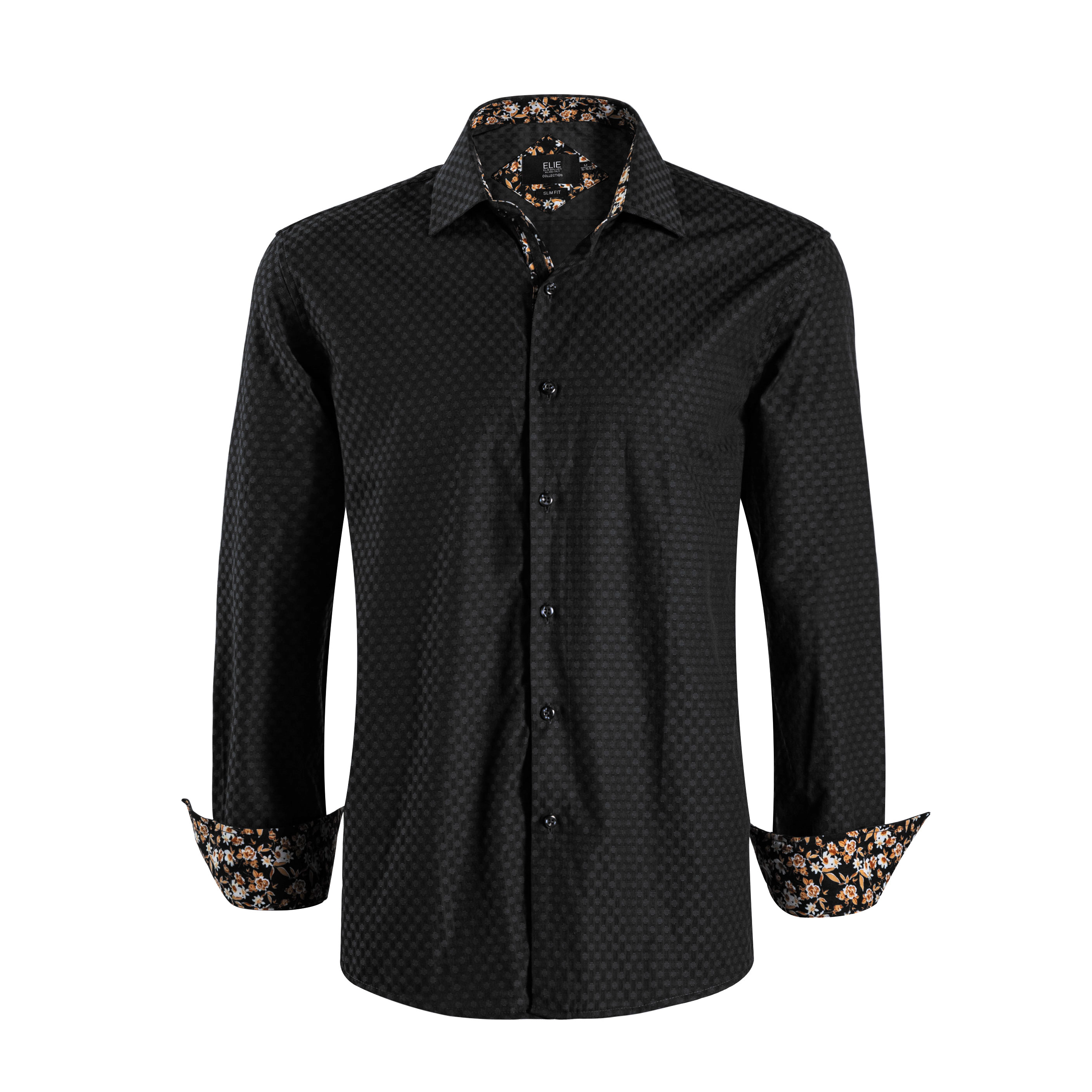 Elie Balleh Boys Slim Fit Jacquard Dot Shirt