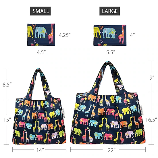 Wrapables LS Nylon Reusable Shopping Bags for Groceries (set of 2 ...