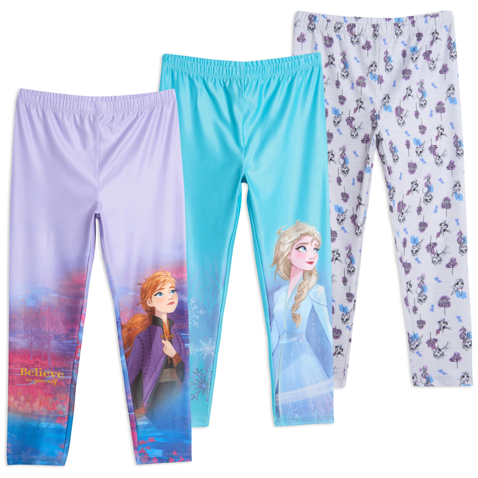 Disney Frozen Girls' 3-Pack Leggings