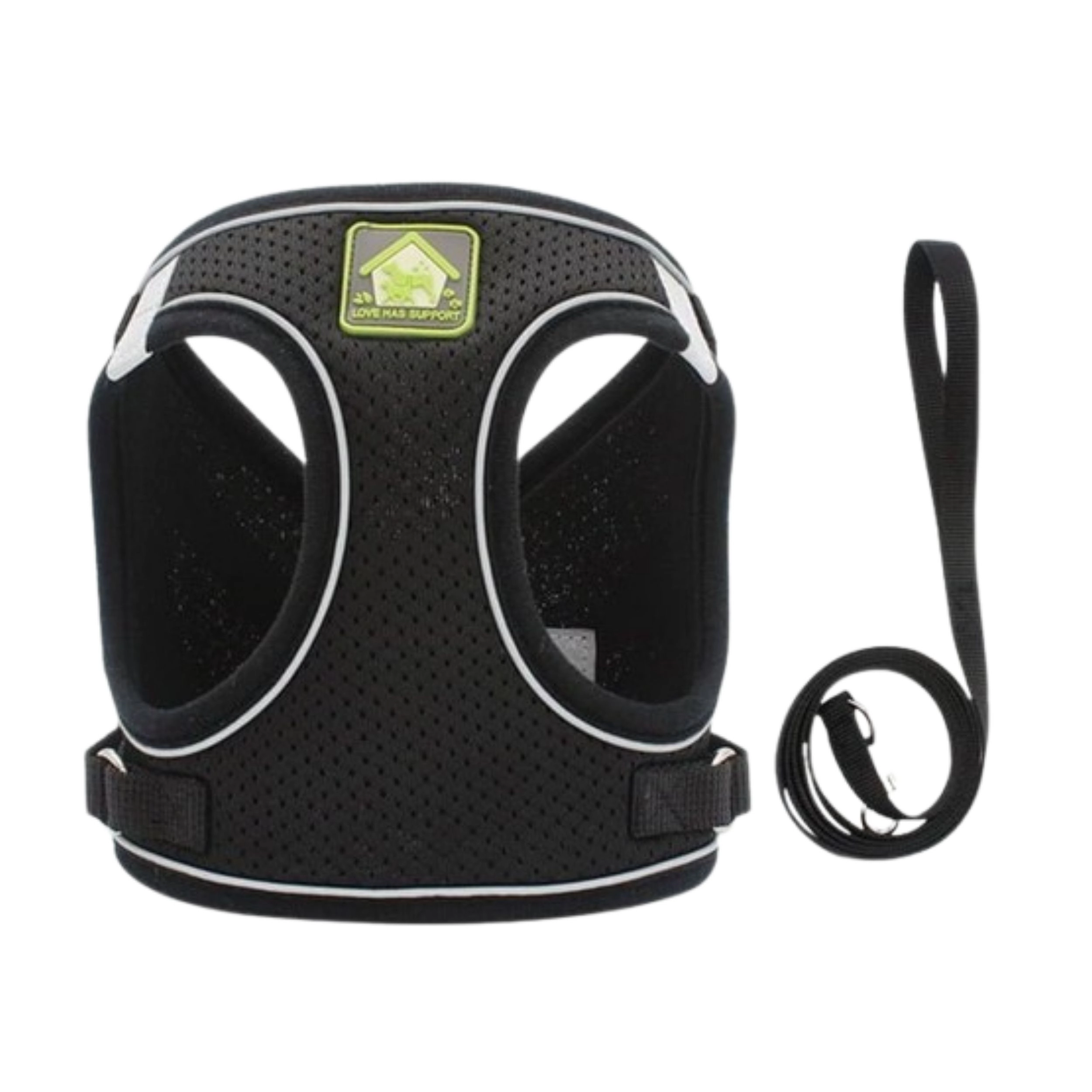 Home Collection Small Reflective Mesh Dog and Cat Harness with Leash Set