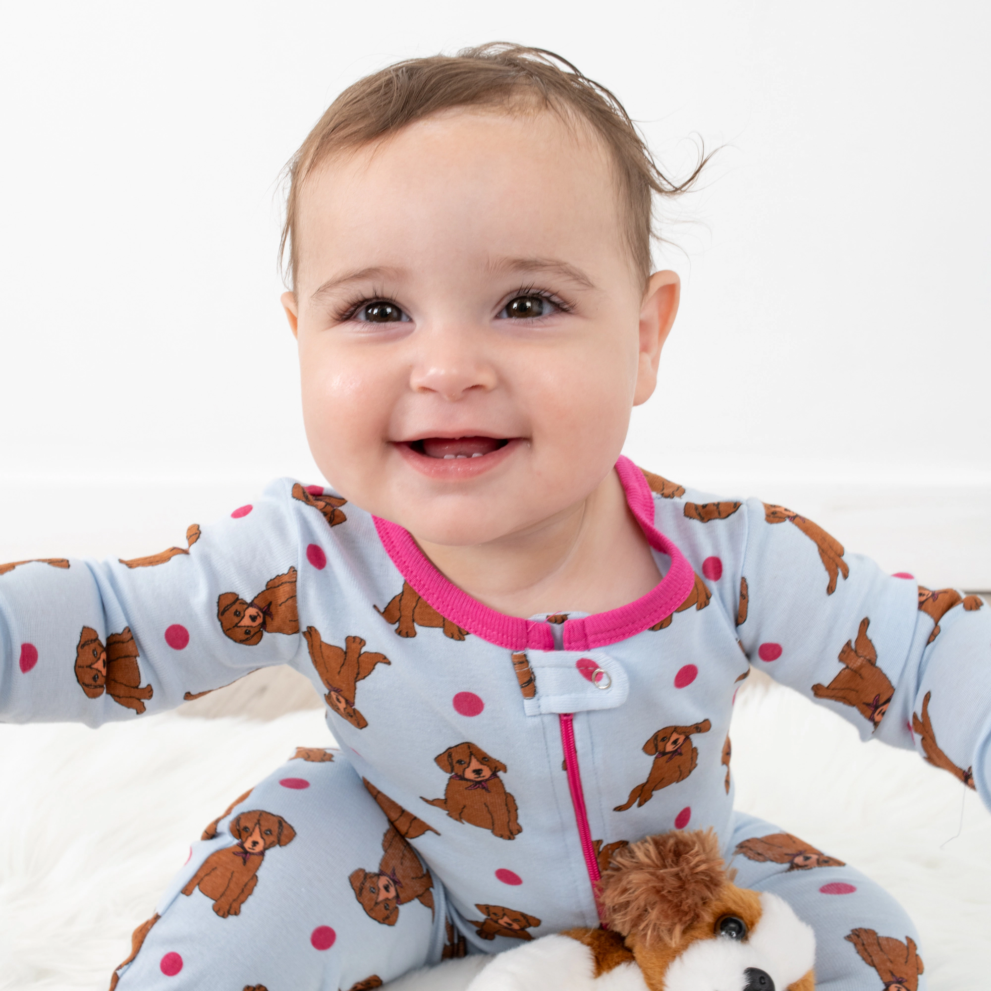Leveret Baby/Toddler Girls Animal Cotton Footed Pajamas