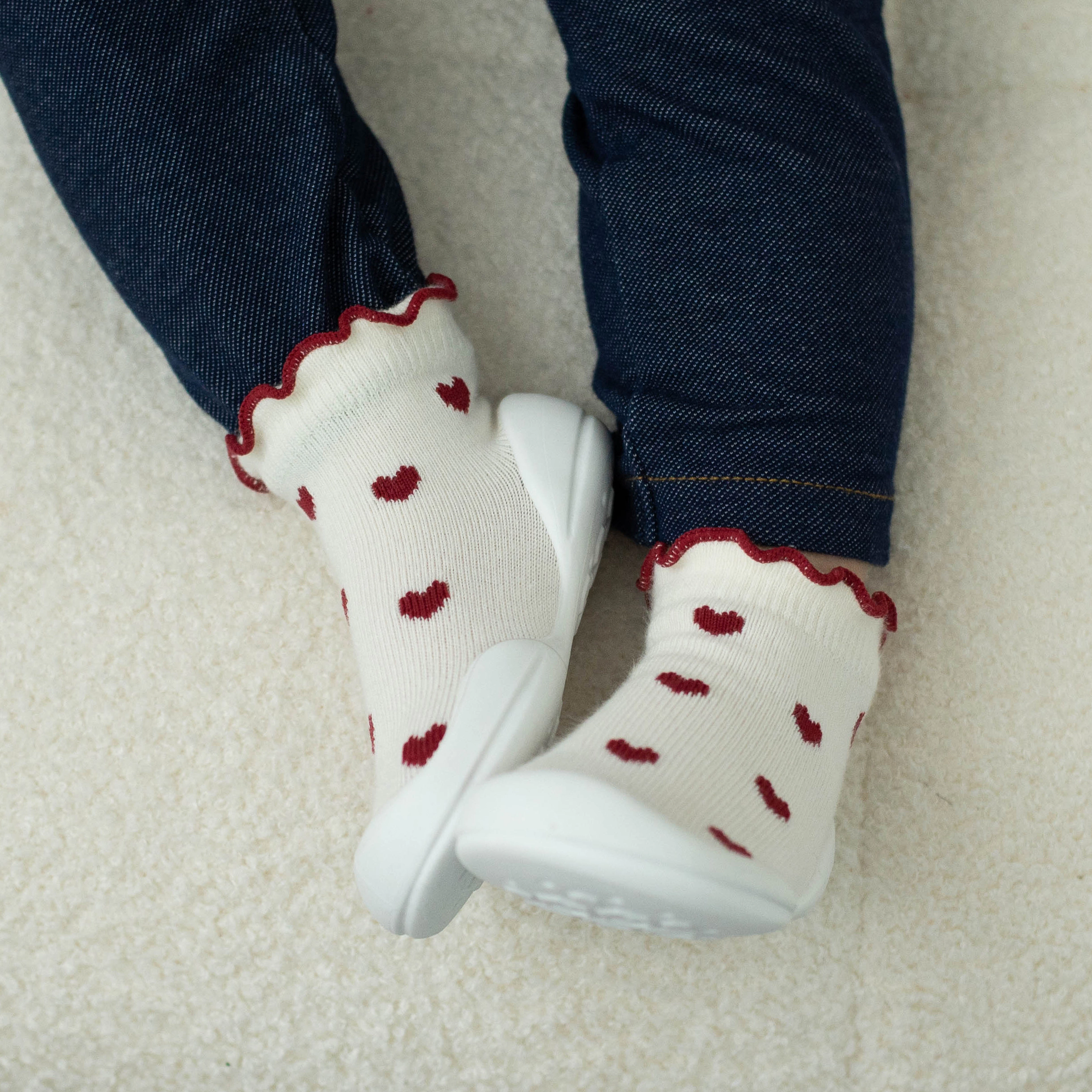 Komuello Baby Boy First Walk Sock Shoes Sweet Hearts
