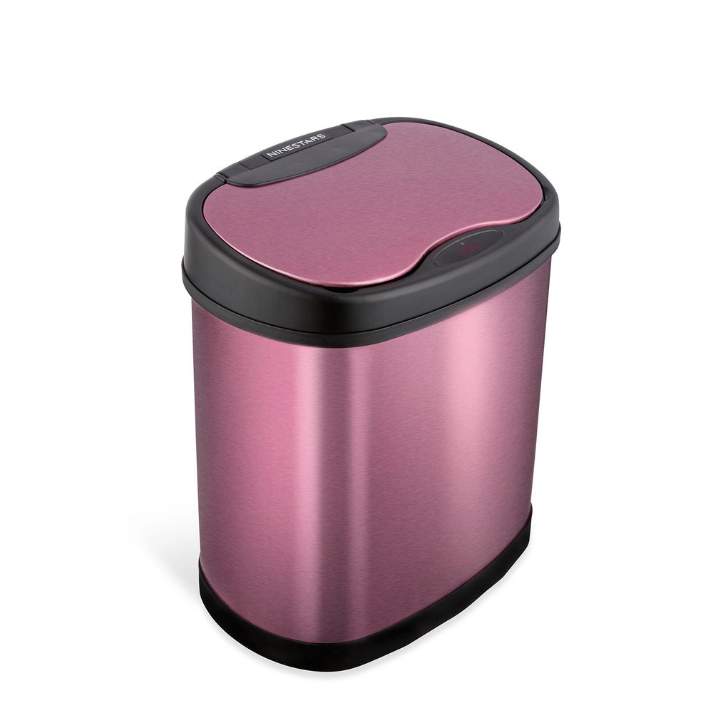 Ninestars Modern Oval 3.2-Gallon Stainless Steel Motion Sensor Trash Can