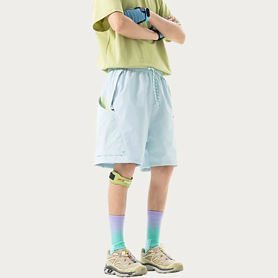 Anna-Kaci Men's Lightweight Athletic Shorts with Elastic Drawstring Waist Relaxed Fit Design and Side-Pocket Detail