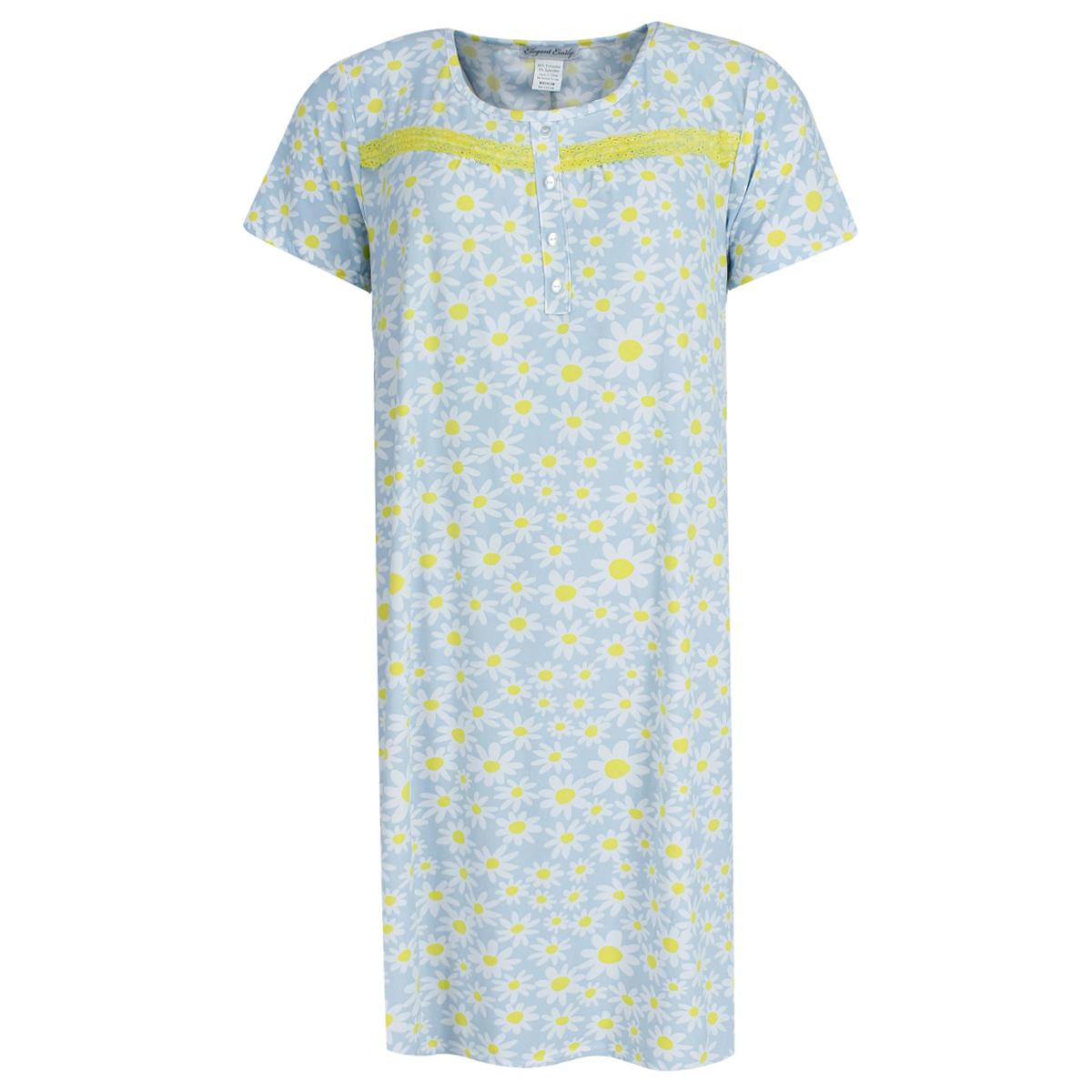 Elegant Emily Women's Daisy Short Sleeve Sleep Gown