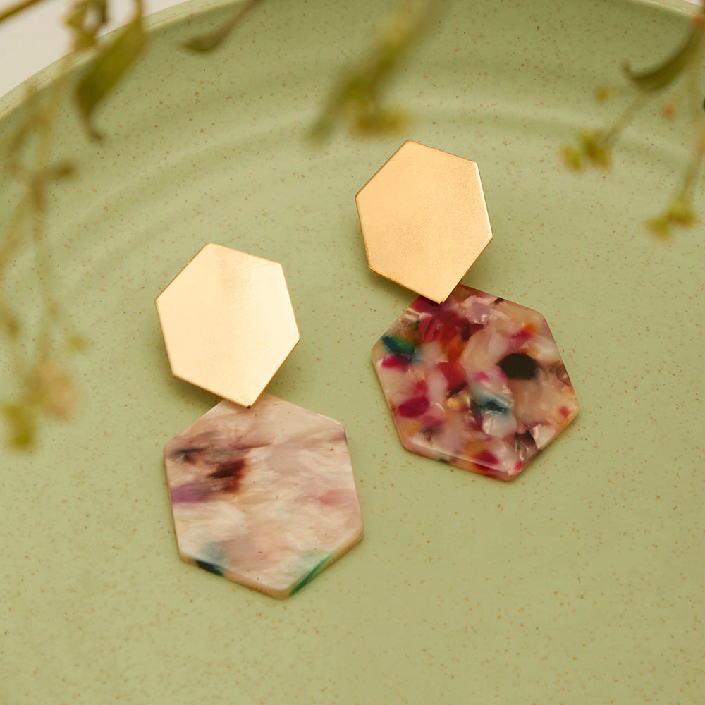 SOHI Women's Block Drop Earrings