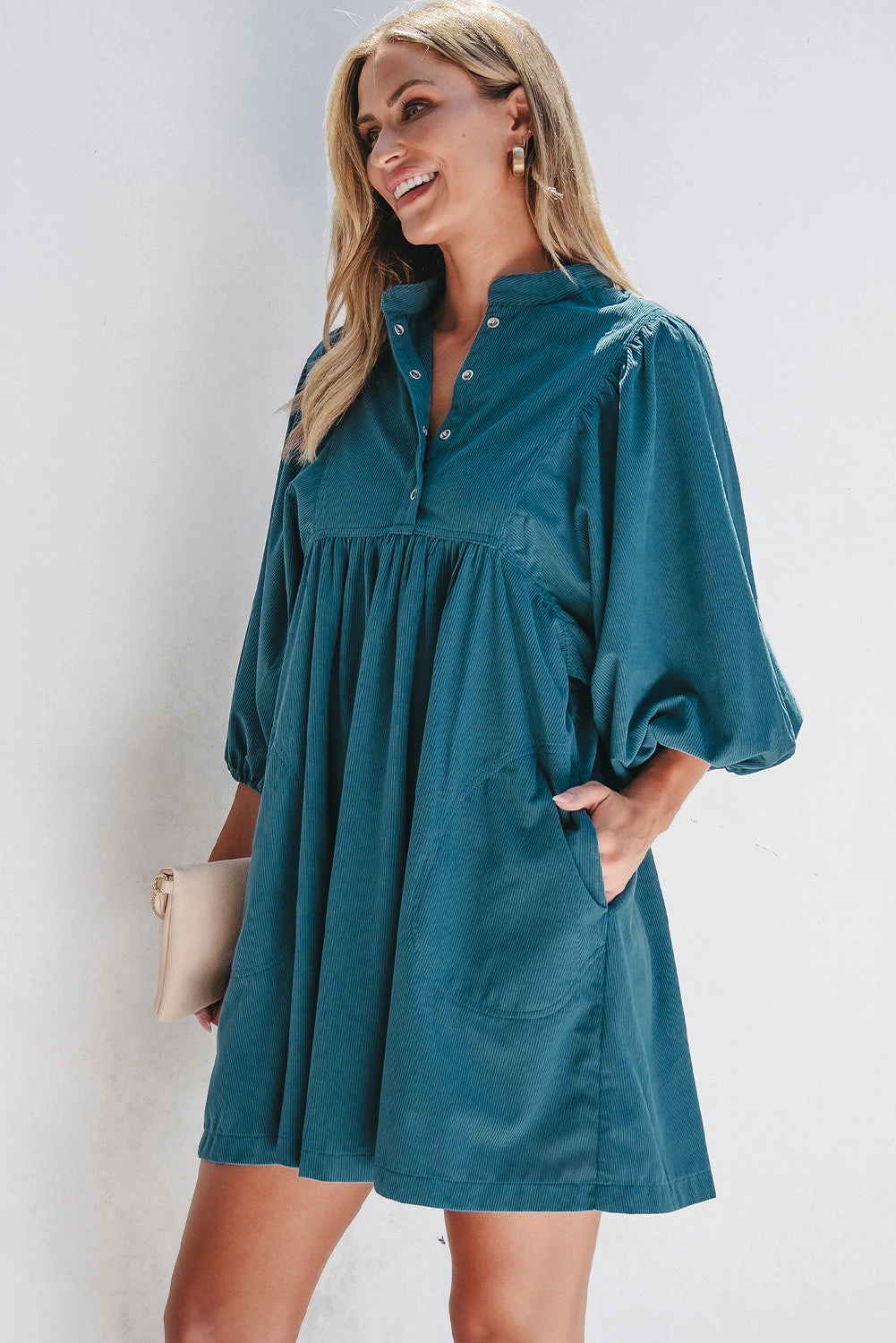 Threaded Pear Women's Charlie Corduroy Button Dress