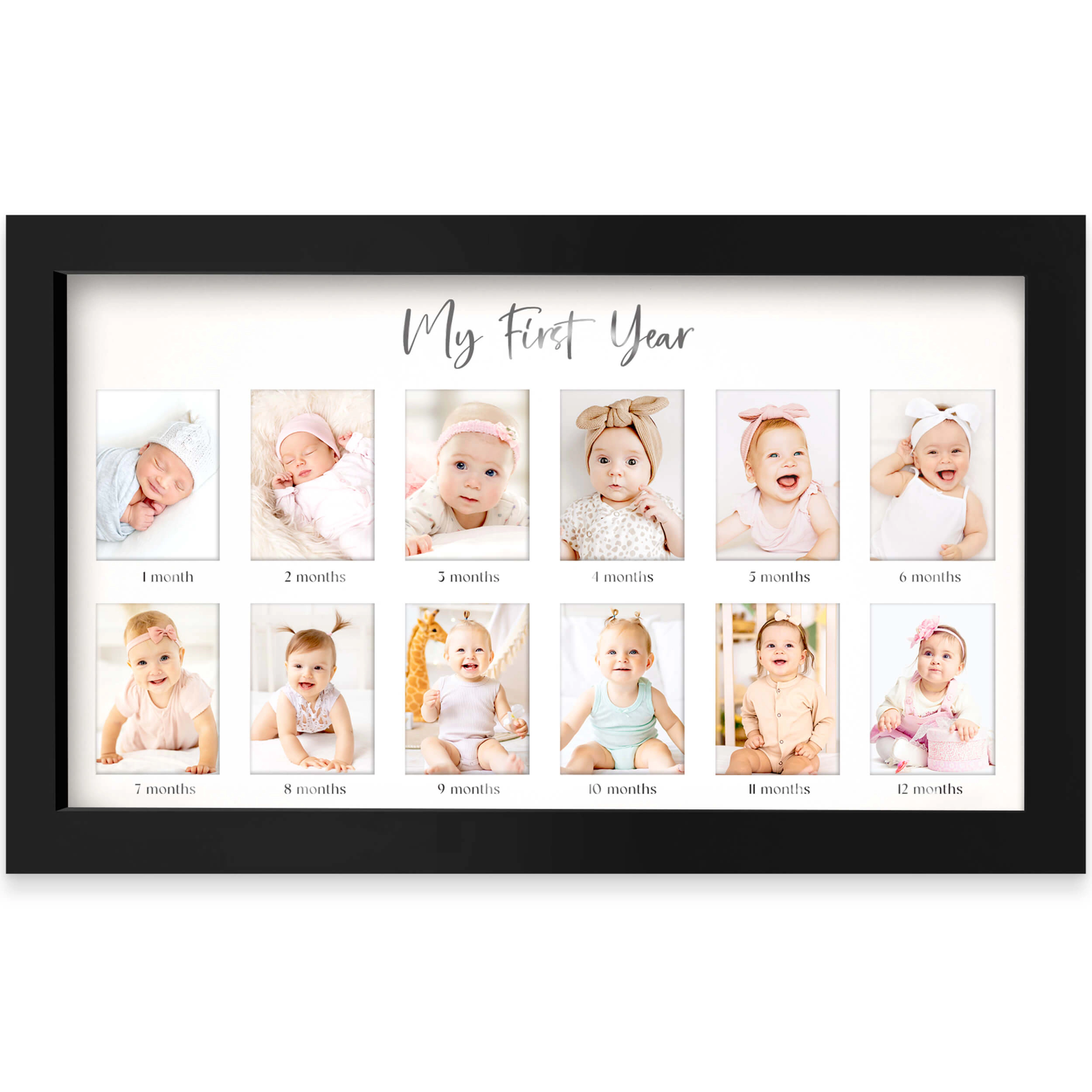 KeaBabies Nova Baby's First Year Picture Frame for Baby Boys, Girls