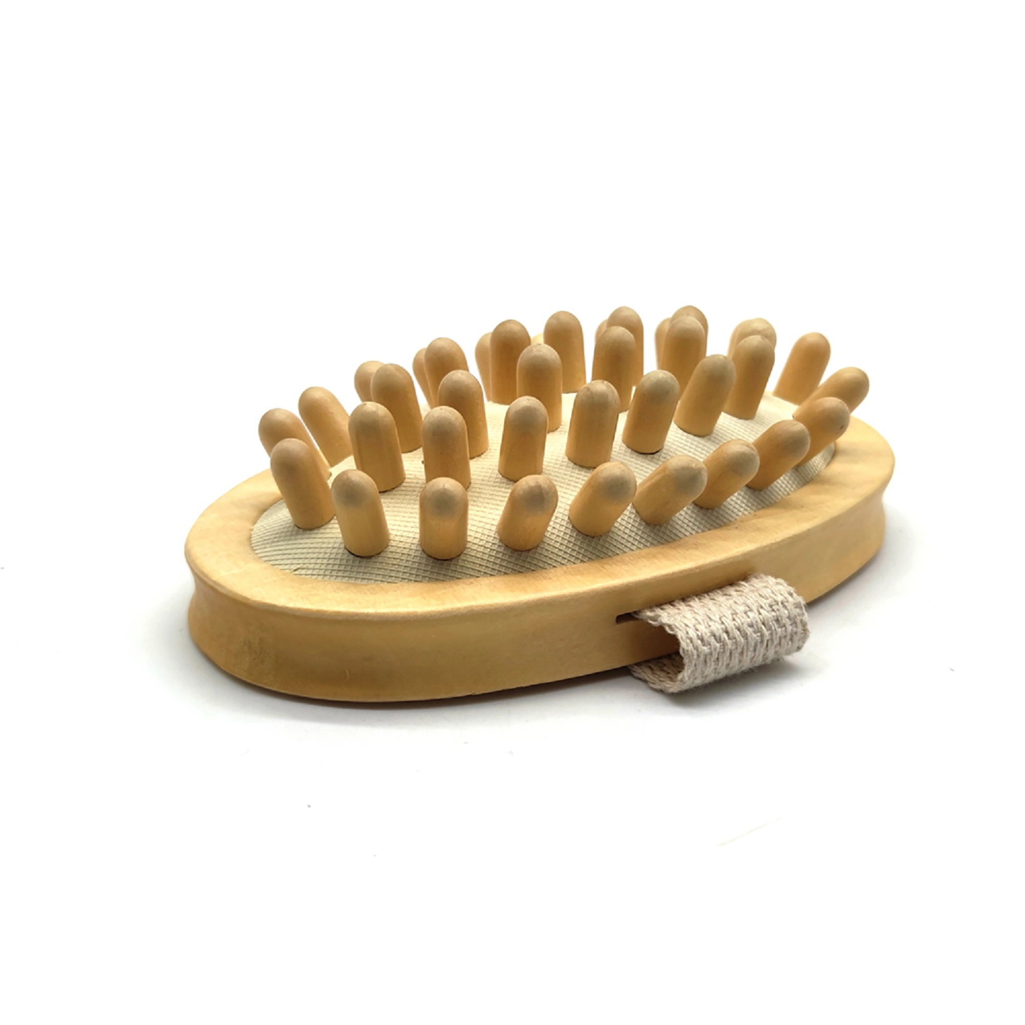 Pursonic Unisex Wooden Body Massage Tool with Rubber Lotus Handle