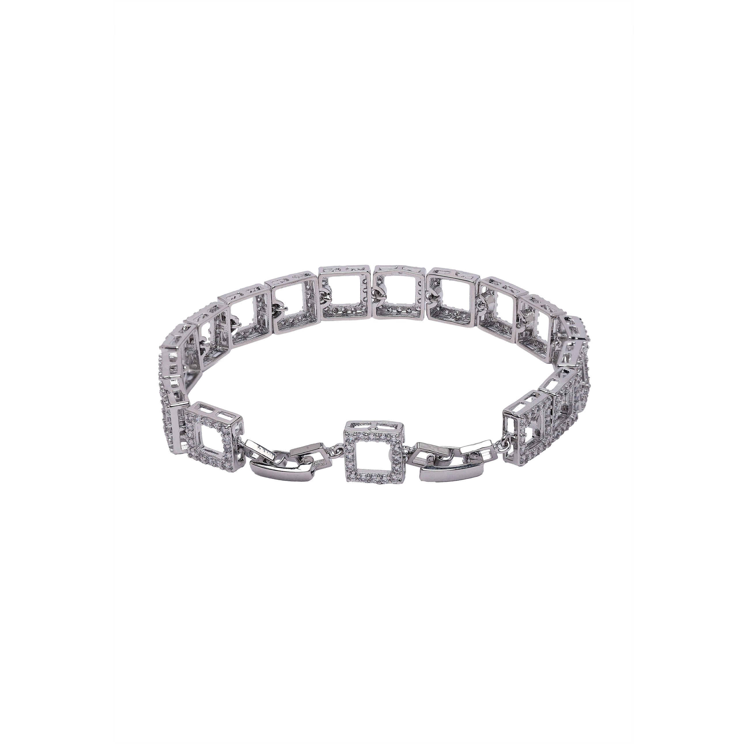 AGP PARIS Womens Diva Hollow Square Chain Bracelet