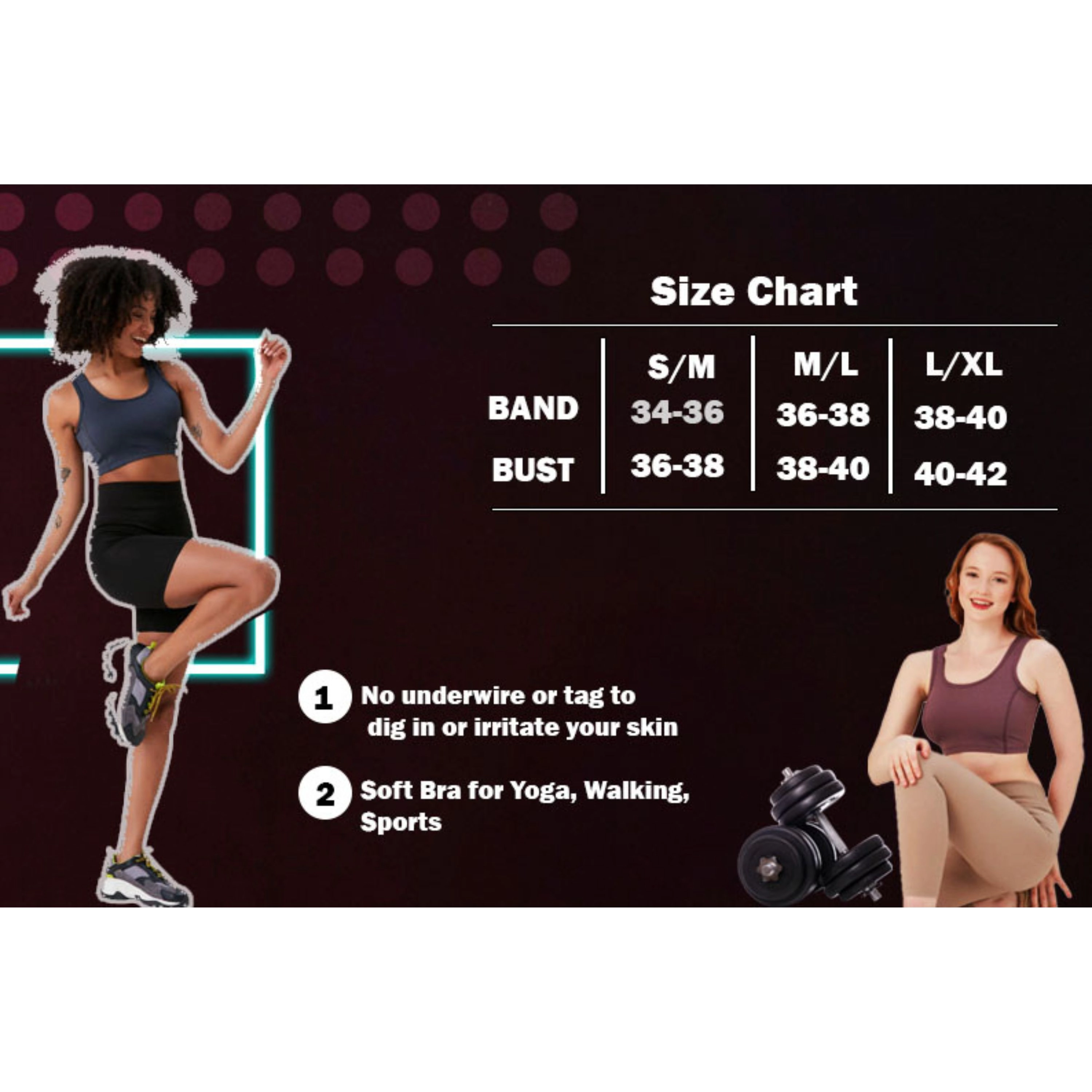 Wear Sierra Juniors' and Women's Unlined Sports Bra