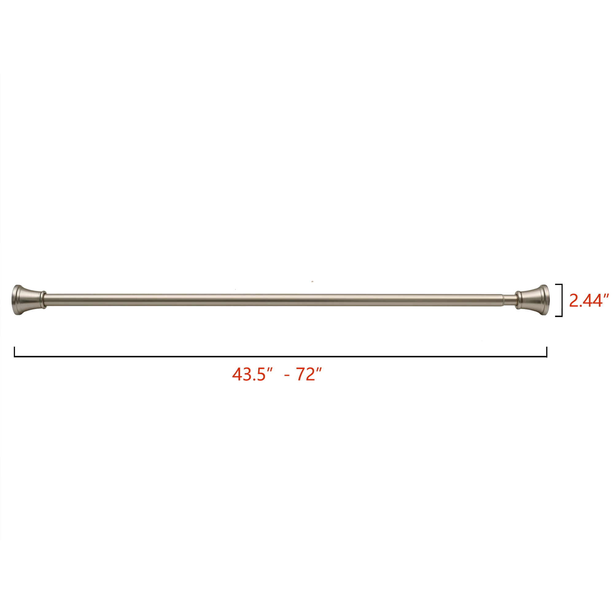 Utopia Alley Adjustable 72-Inch Rust-Proof Aluminum Shower Curtain Tension Rod, No Drill Installation - Extendable