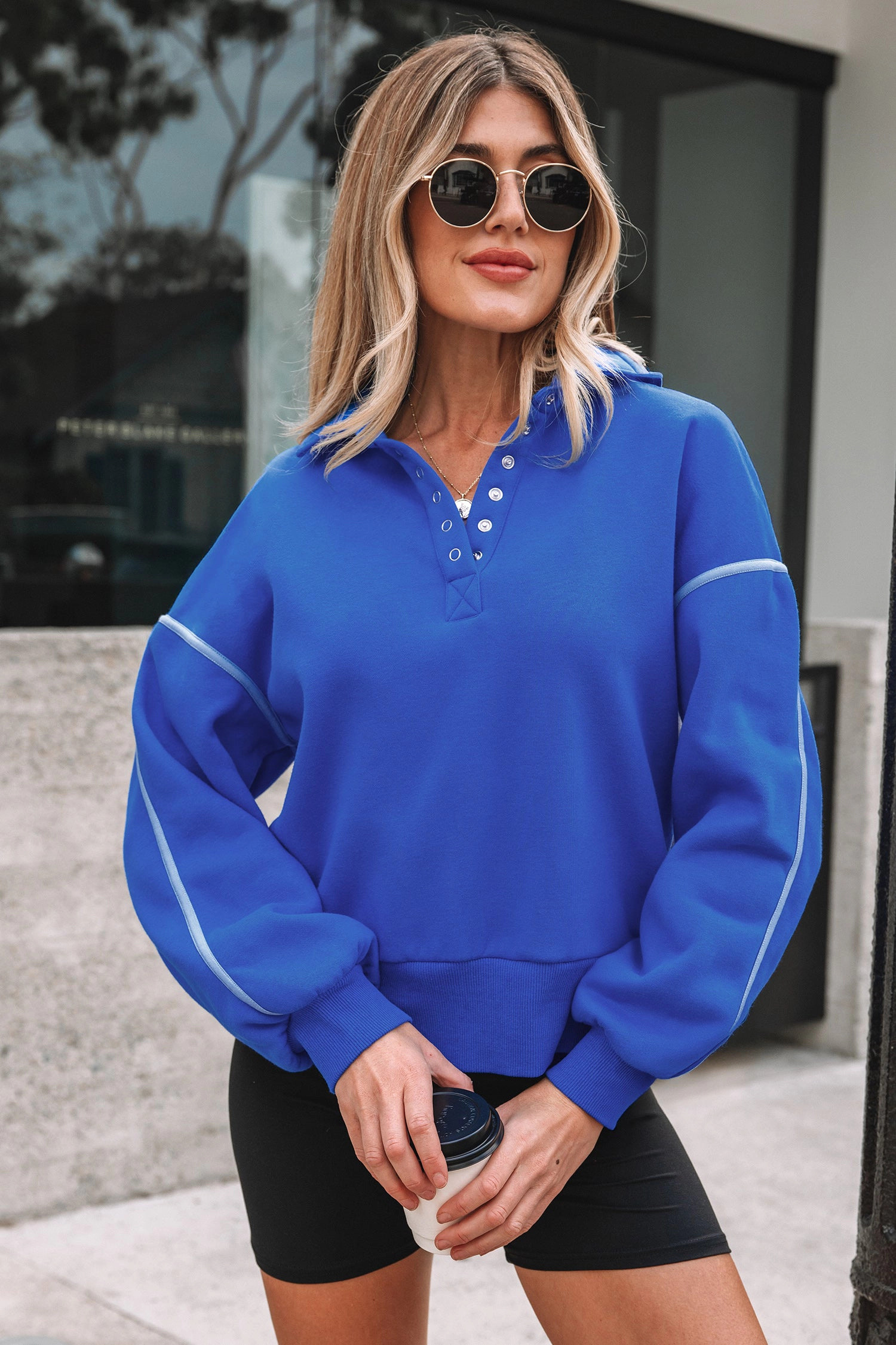 Threaded Pear Women's Clover Exposed Seam Chic Sweatshirt