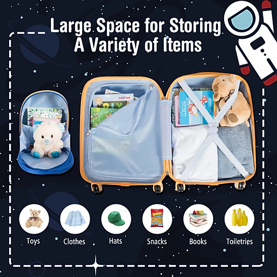 Hivvago 2PC Kids Luggage Set Rolling Suitcase & Backpack