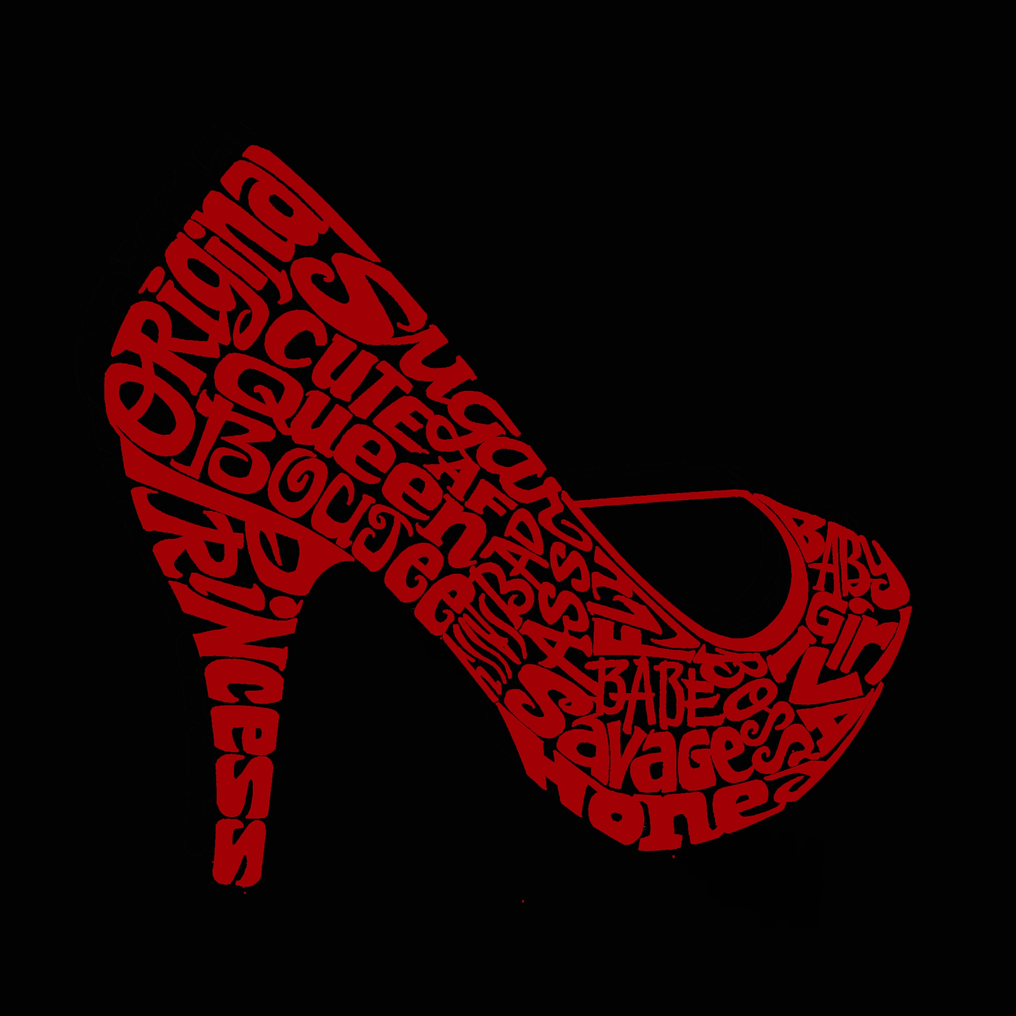 LA Pop Art High Heel - Women's Word Hooded Sweatshirt