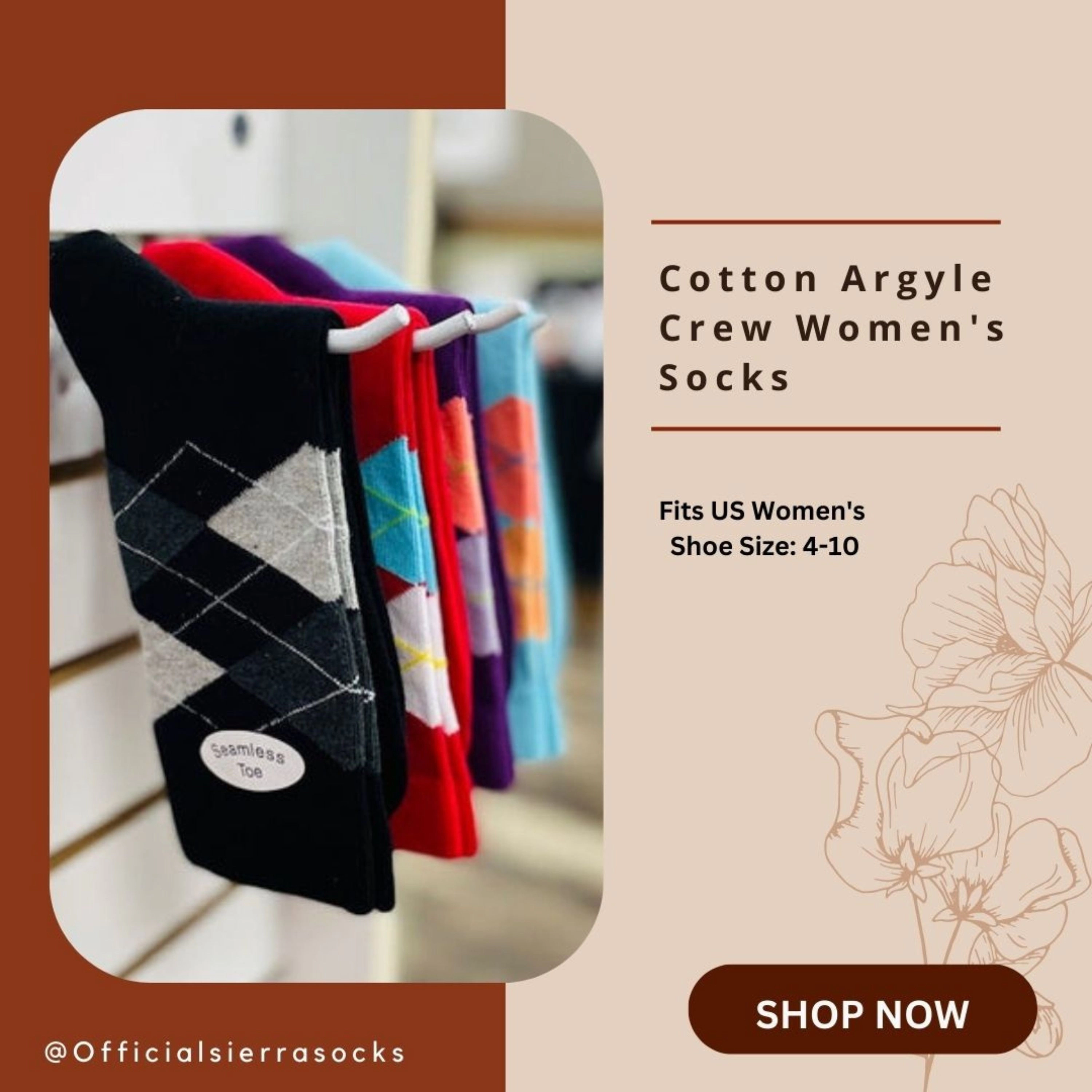 Wear Sierra Women's Combed Cotton Crew Socks 1 or 4 Pair Packs
