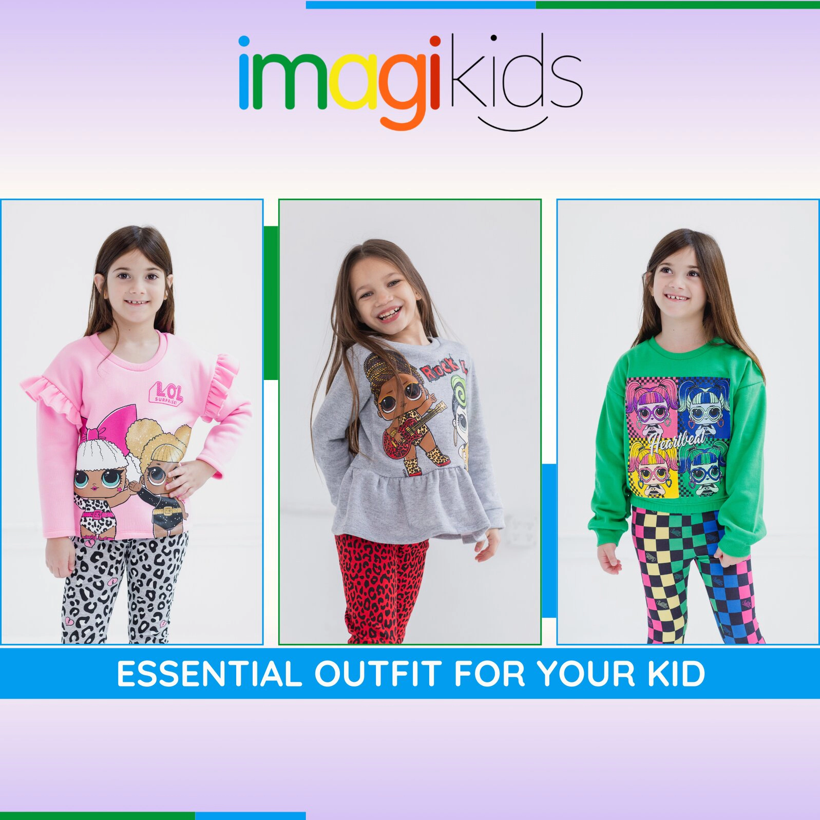 L.O.L. Surprise! Girls' 2-Piece Fleece Sweatshirt and Leggings Set
