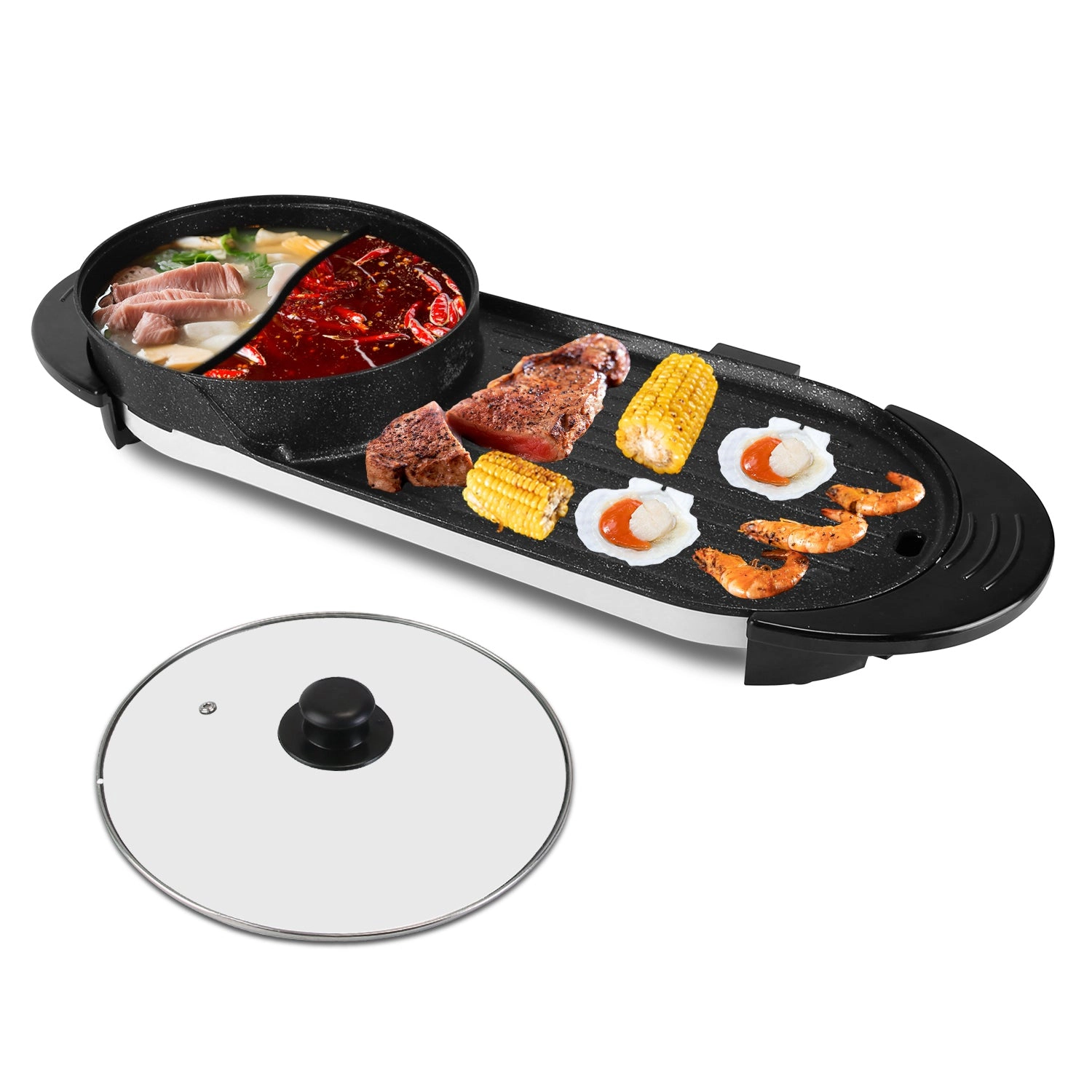 GBruno 2-in-1 Electric Hot Pot With BBQ Grill Cooker