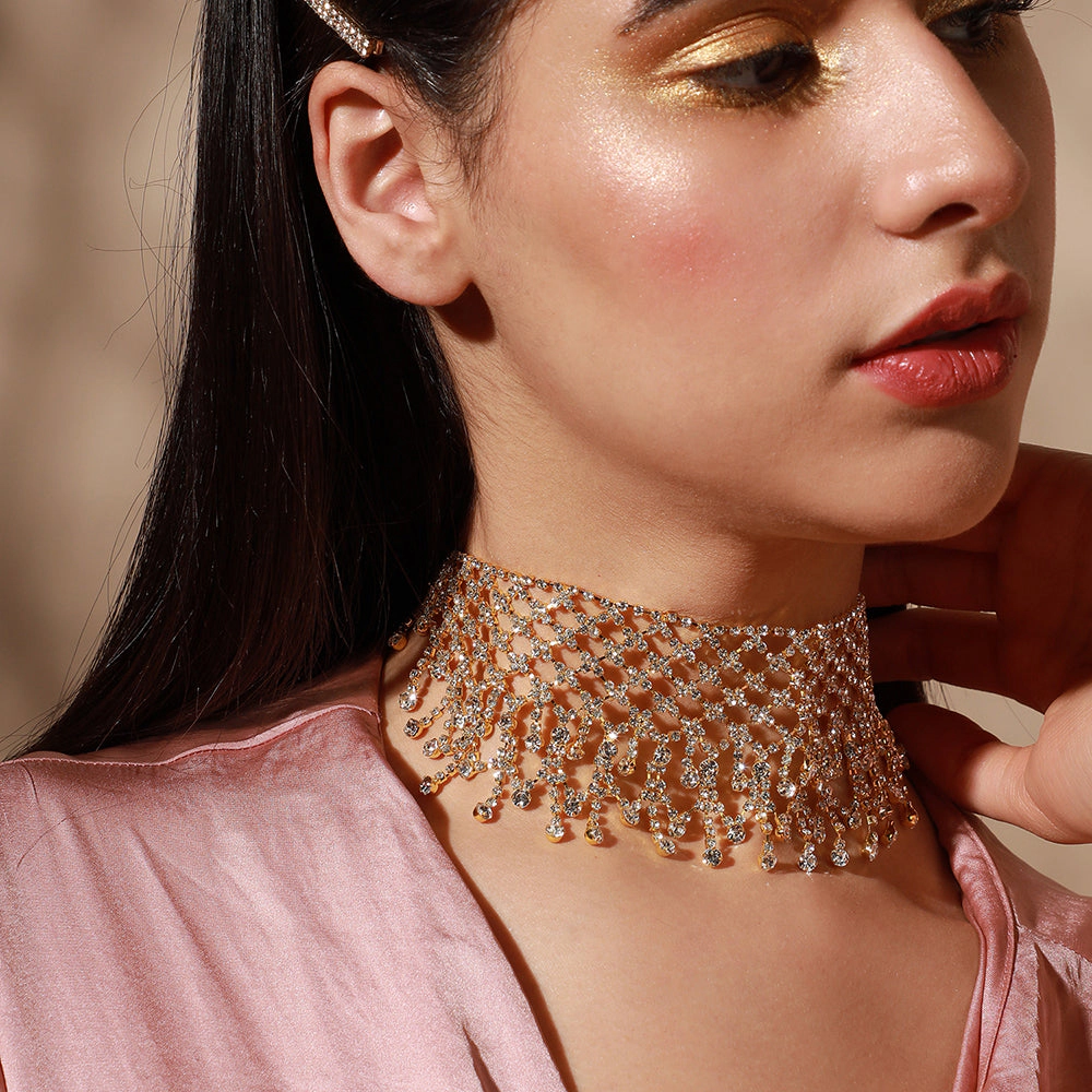 SOHI Women's Crystal Choker Necklace