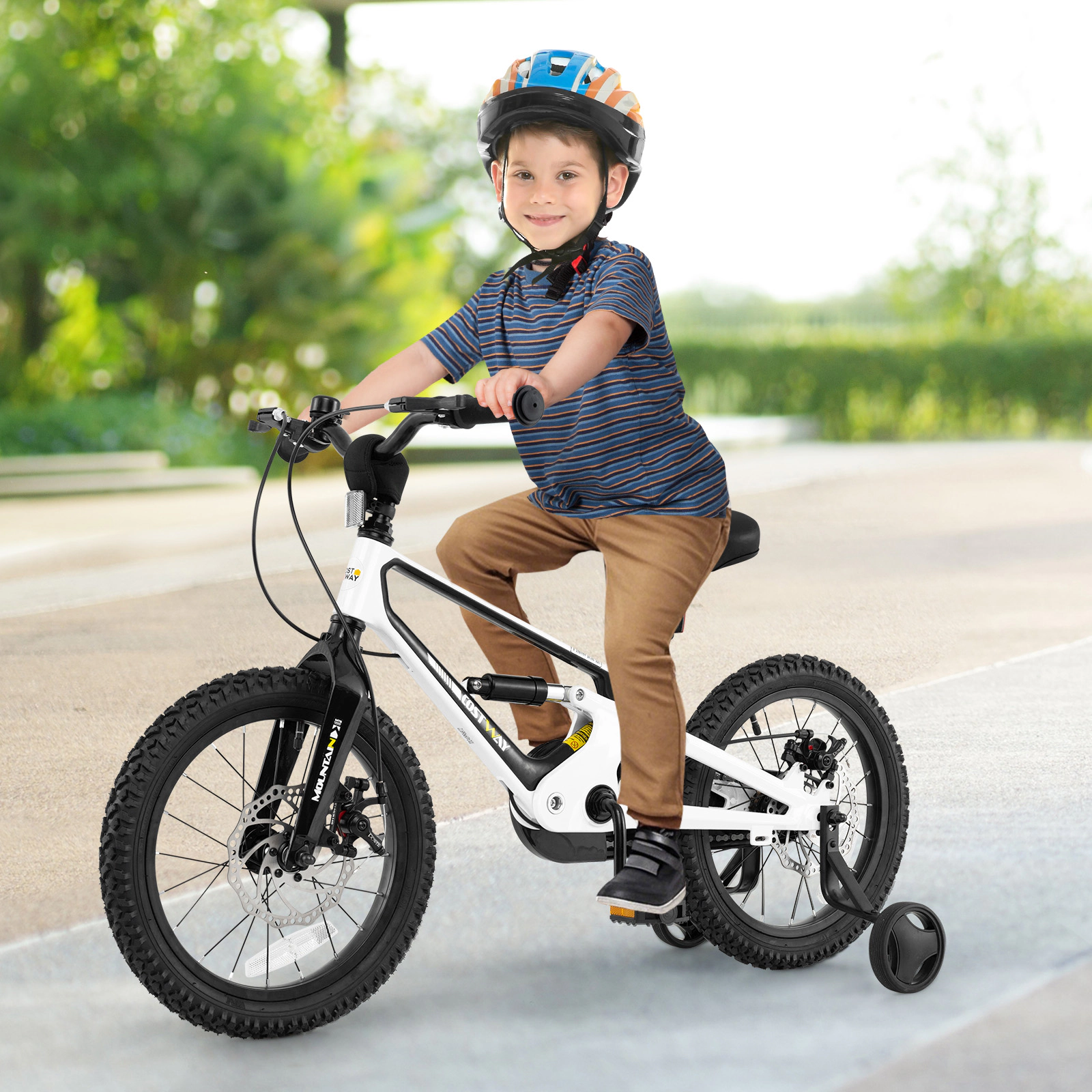 LJG 16 Inch Kids Bike Magnesium Alloy Bicycle Adjustable for Aged 4 to 7-16 Inches