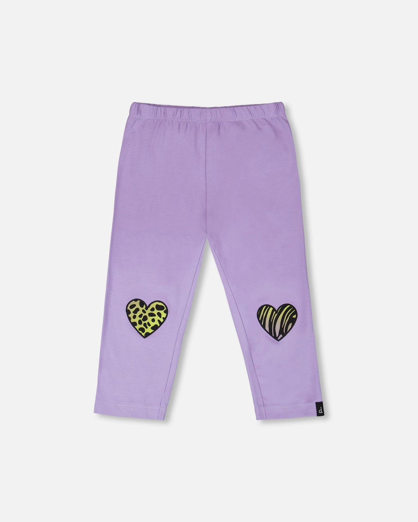 Deux par Deux Girls Organic Cotton Jersey Capri with Knee Screen Hearts Appliqués