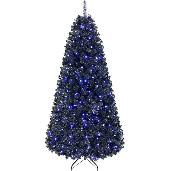 SUGIFT 6-ft Pre-Lit Christmas Halloween Tree with 250 Purple LED Lights ...
