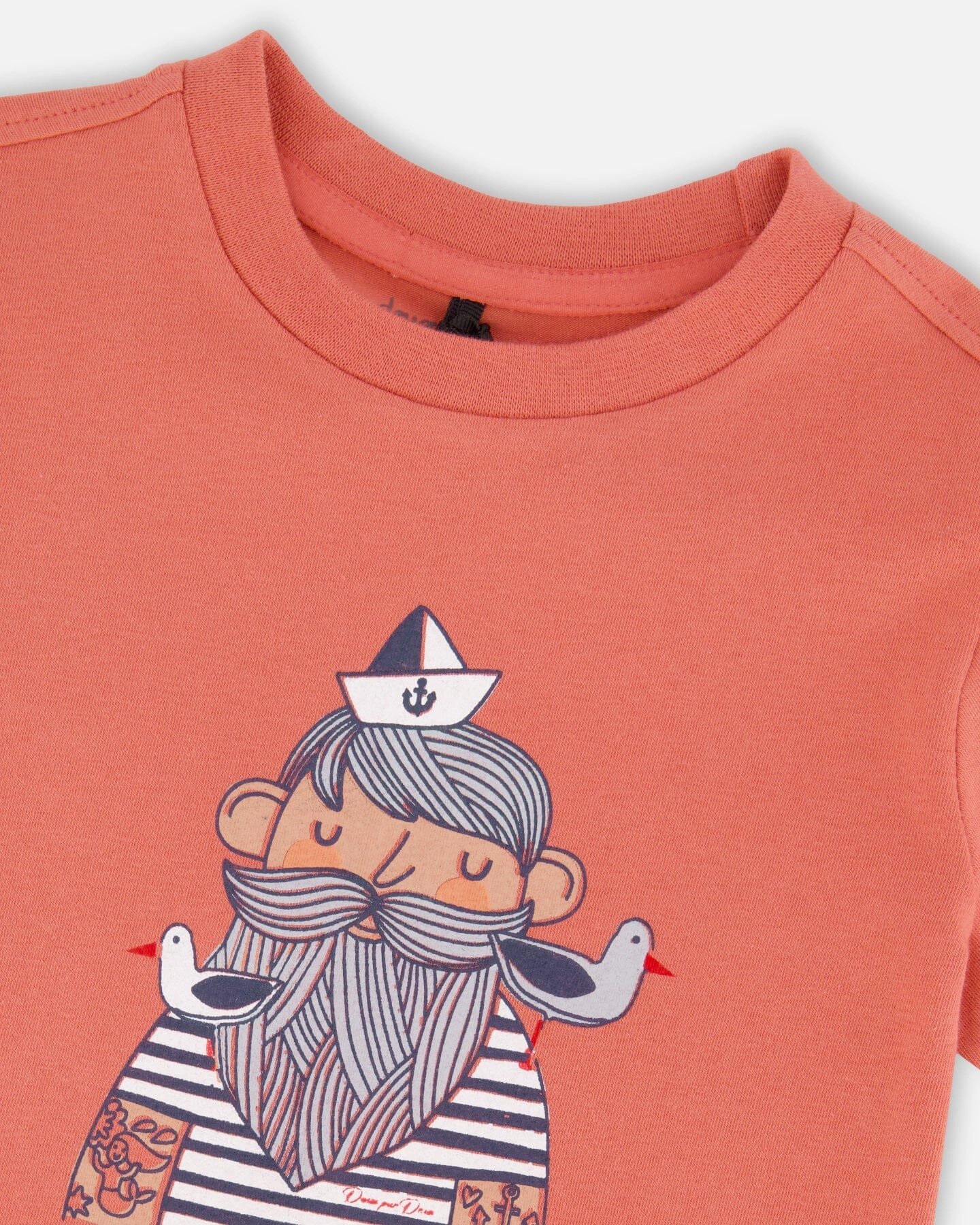 Deux par Boys Organic Cotton Sailor Graphic Short Sleeve T-Shirt