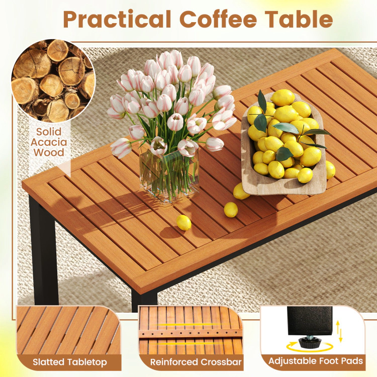 Hivvago 4 Piece Patio Furniture Set With Coffee Table And Loveseat With Removable Cushions