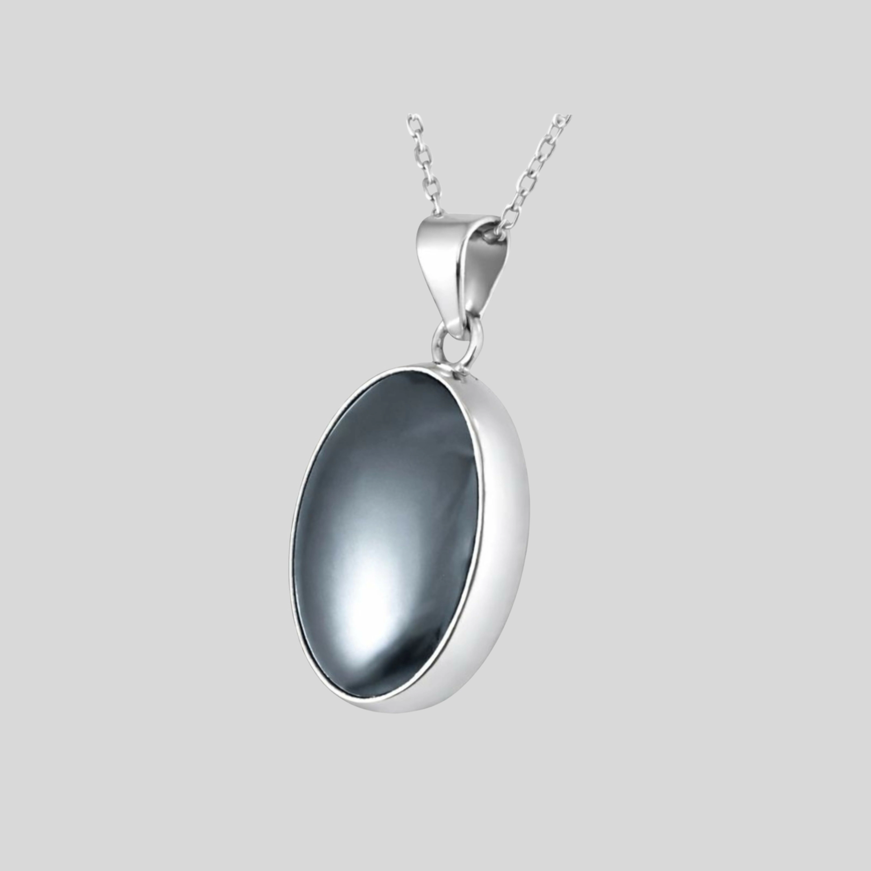 Wear Sierra Unisex Sterling Silver Oval Handmade pendant Necklace