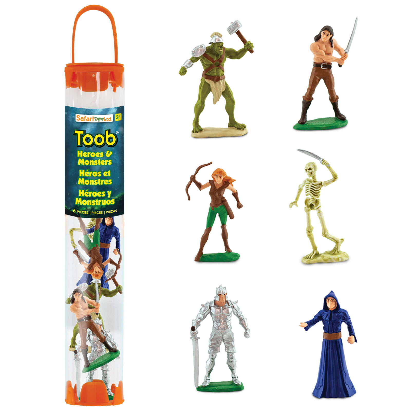 Safari Ltd. - Heroes & Monsters Designer Toob - contains 6 Mini Figurines