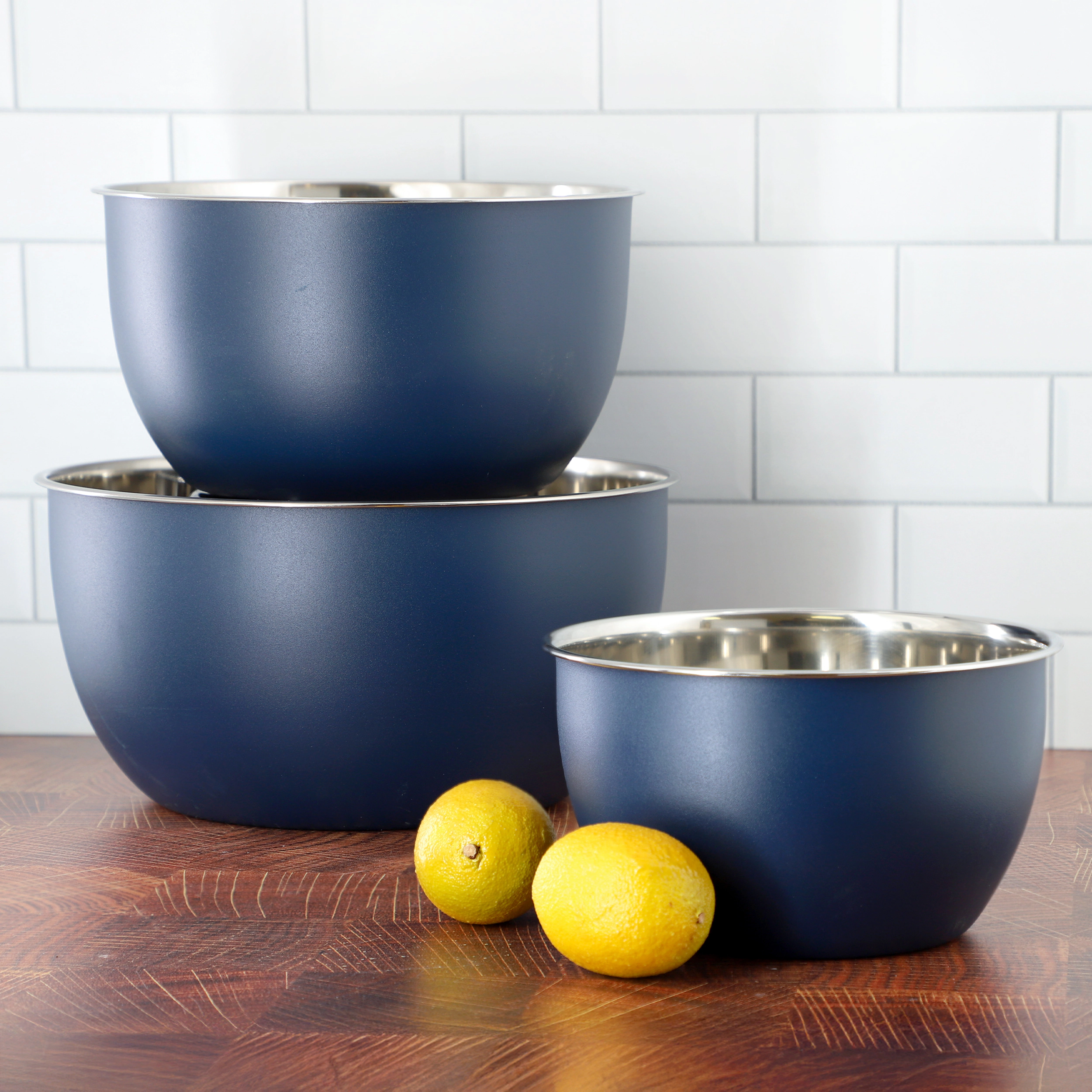 Oster Foxgate 3 Piece Stainless Steel All Purpose Mixing Bowl Set