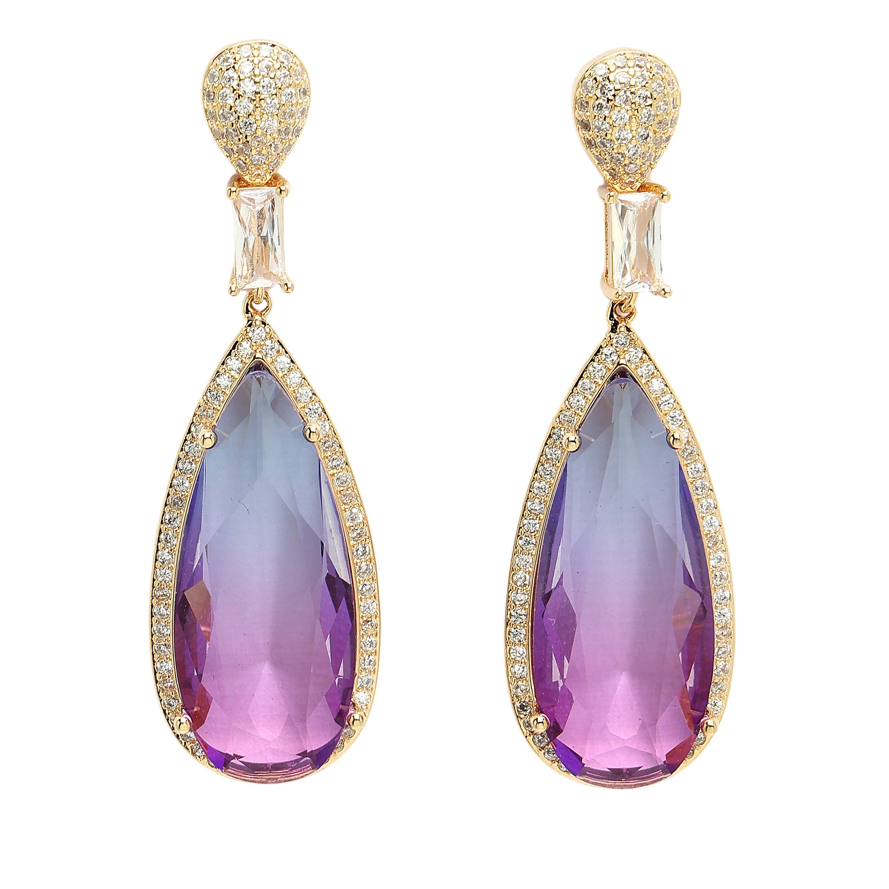 AGP PARIS Womens Diva Collection Raindrop Zirconia Earrings