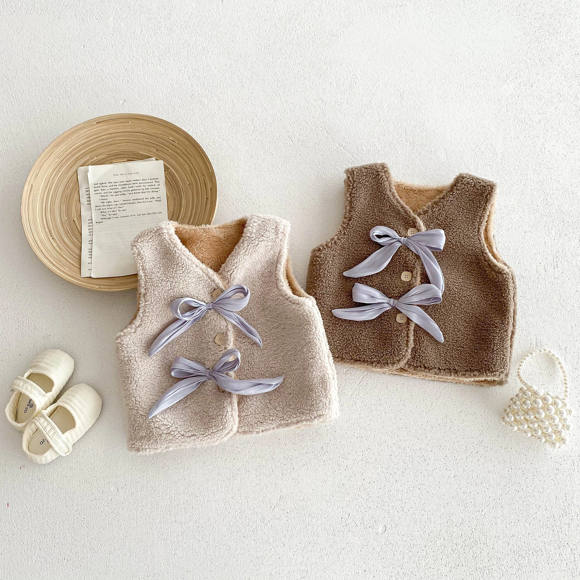 MyKids-USA Adorable Infant Baby Girls Fleece Sleeveless Single Breasted Sweater Vest
