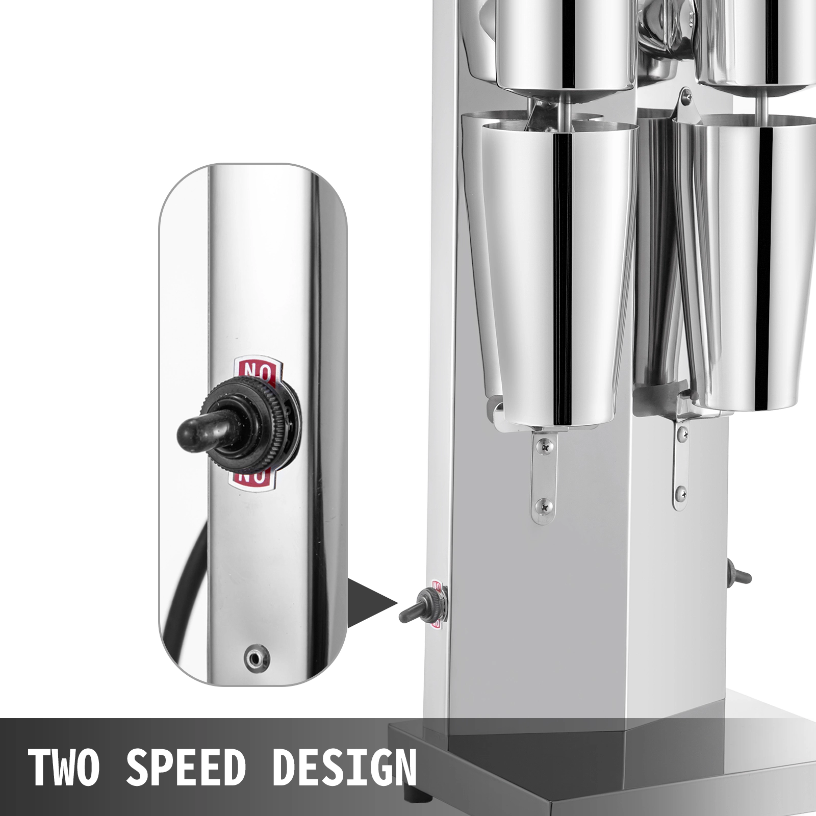 HONGGE Electric Milkshake Maker Kit with 800ml Cup, 2 Speed Adjustable, Stainless Steel