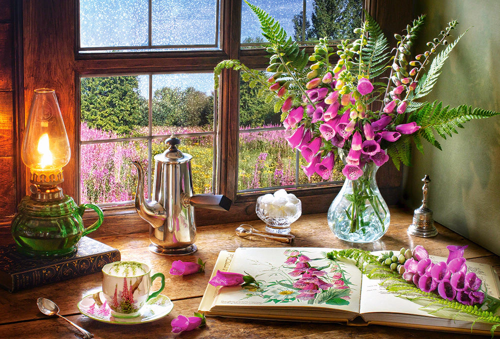CASTORLAND 1000 Piece Jigsaw Puzzles, Still Life with Violet Snapdragons, Classic interior, Garden puzzle, C-104345-2