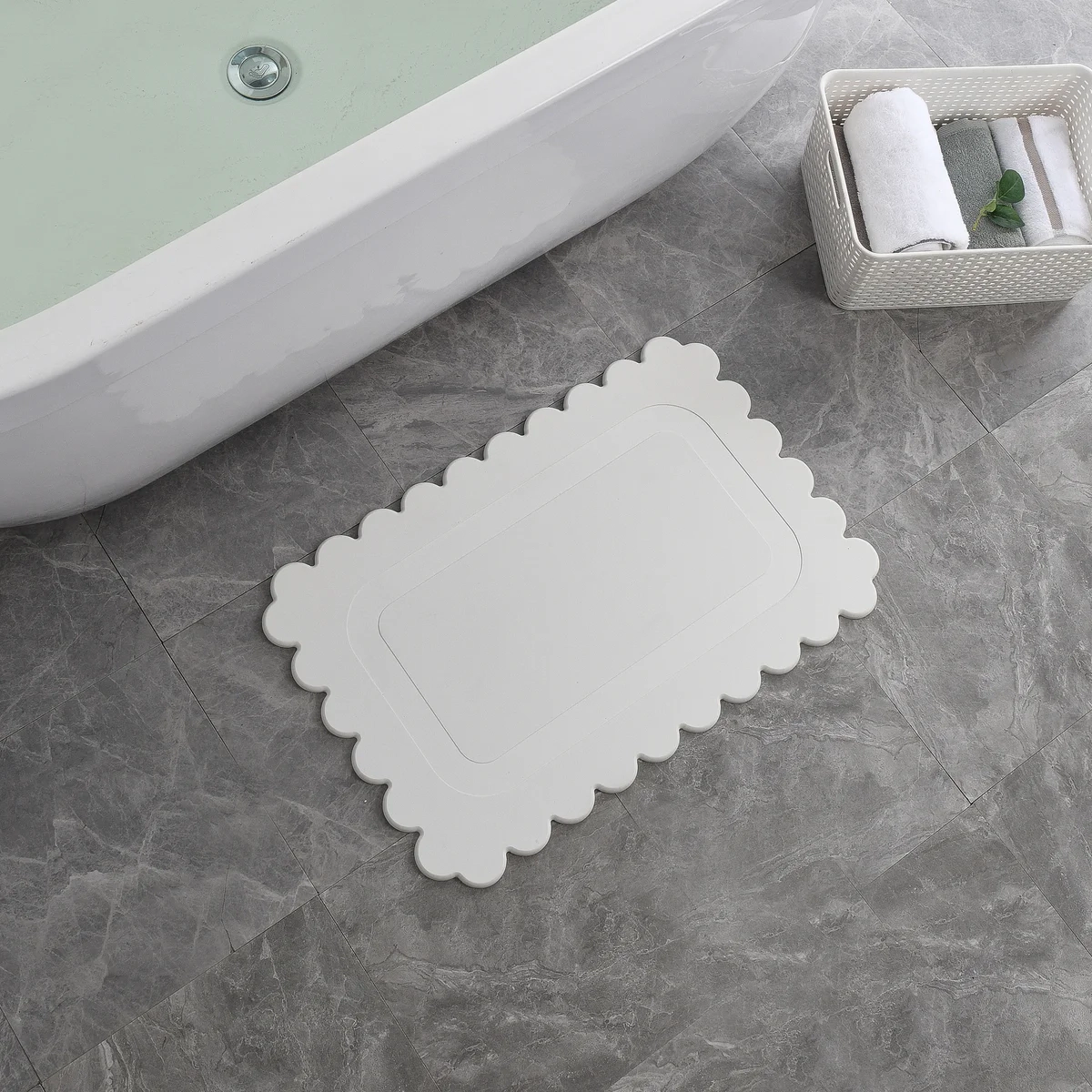 Mint Diatomaceous Quick Drying Stone Bath Mat