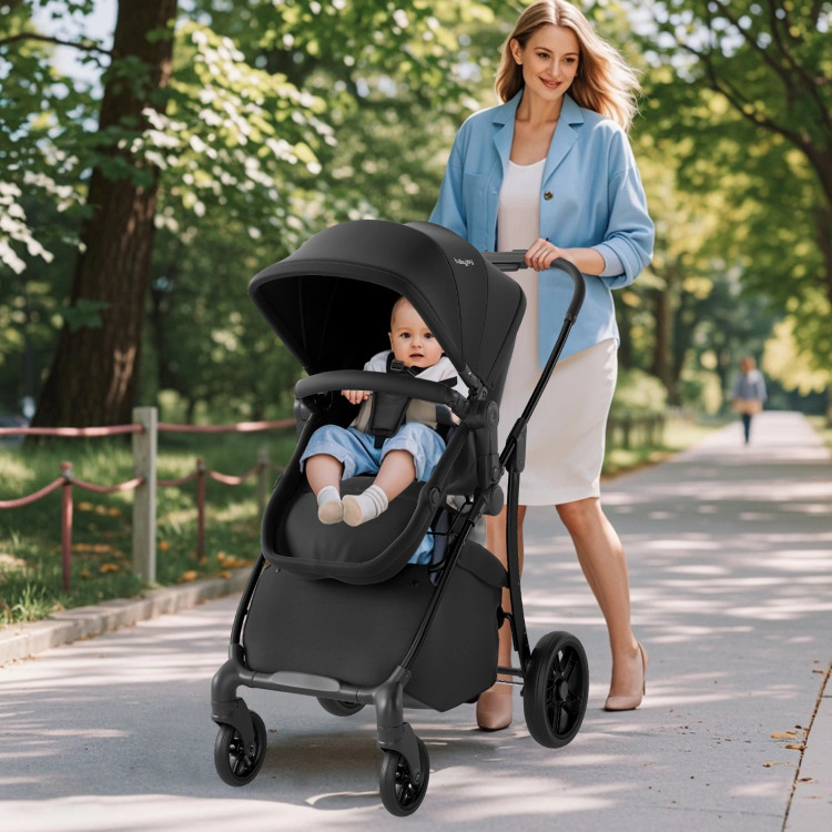 Hivvago 2-in-1 Baby Stroller with Bassinet Mode and Reversible Seat