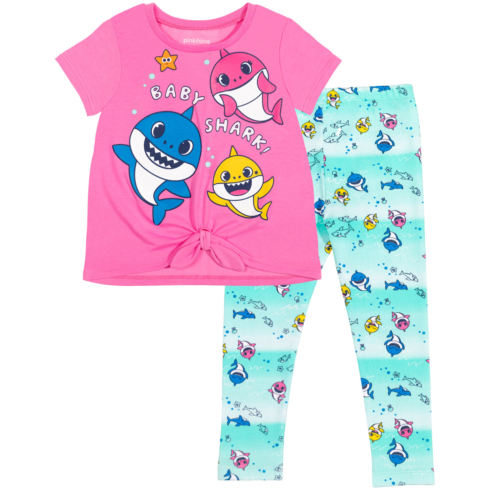 Pinkfong Baby Shark Girls' 2-Piece T-Shirt and Leggings Set
