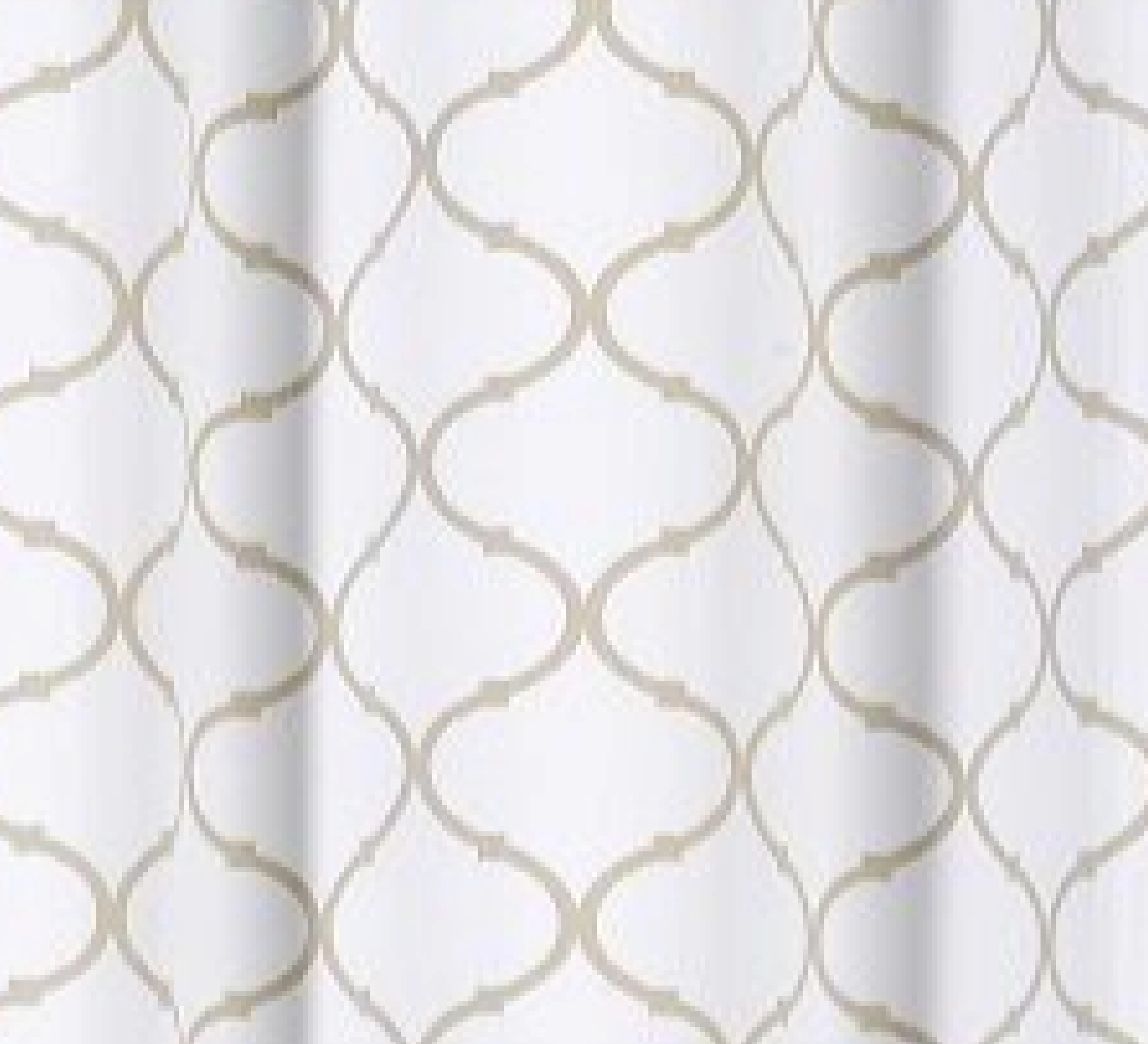 Kate Aurora Set of 2 Modern Elements Quatrefoil Lattice Poly Cotton Grommet Top Curtain Panels