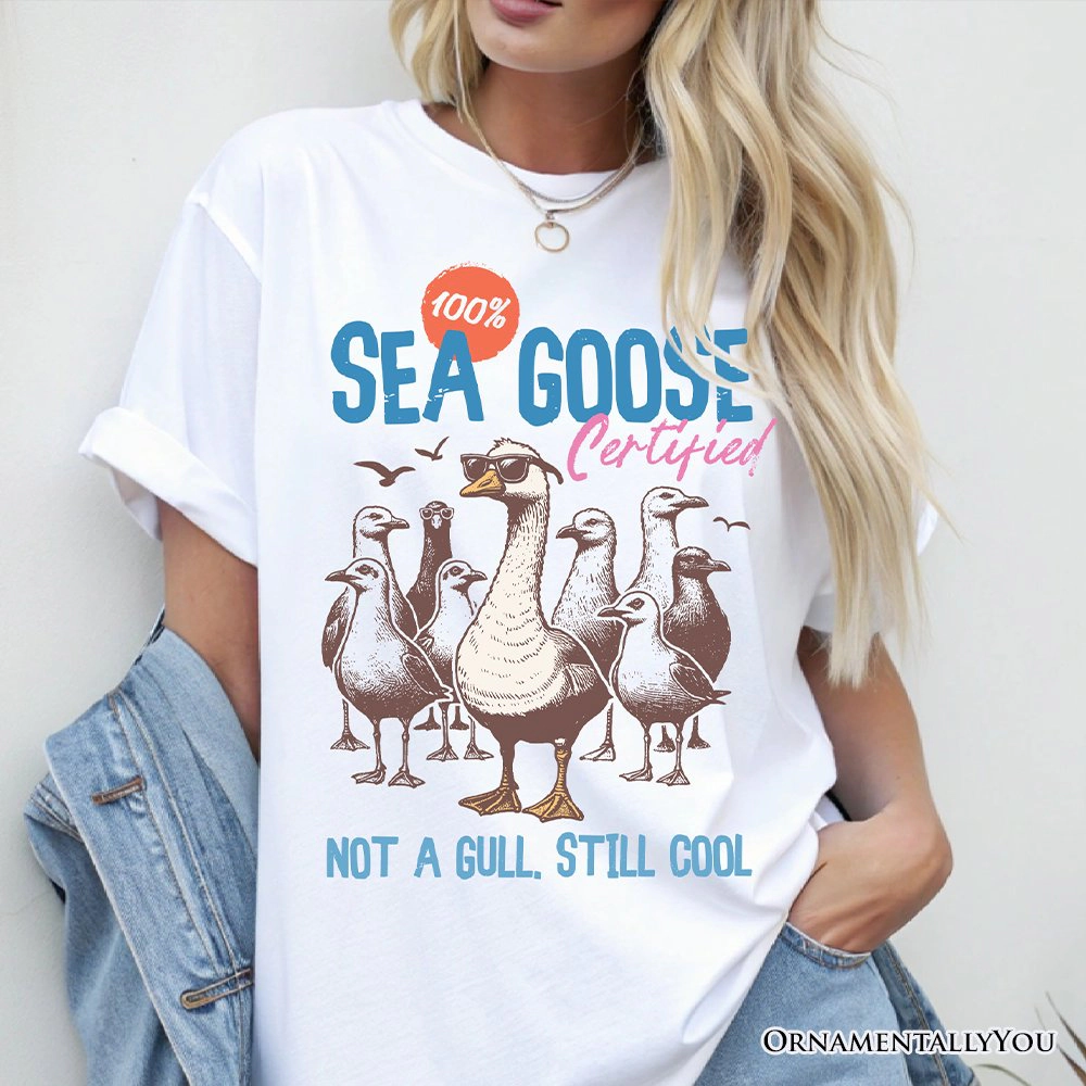 OrnamentallyYou Womens Cool Summer Sea Goose Certified T-Shirt