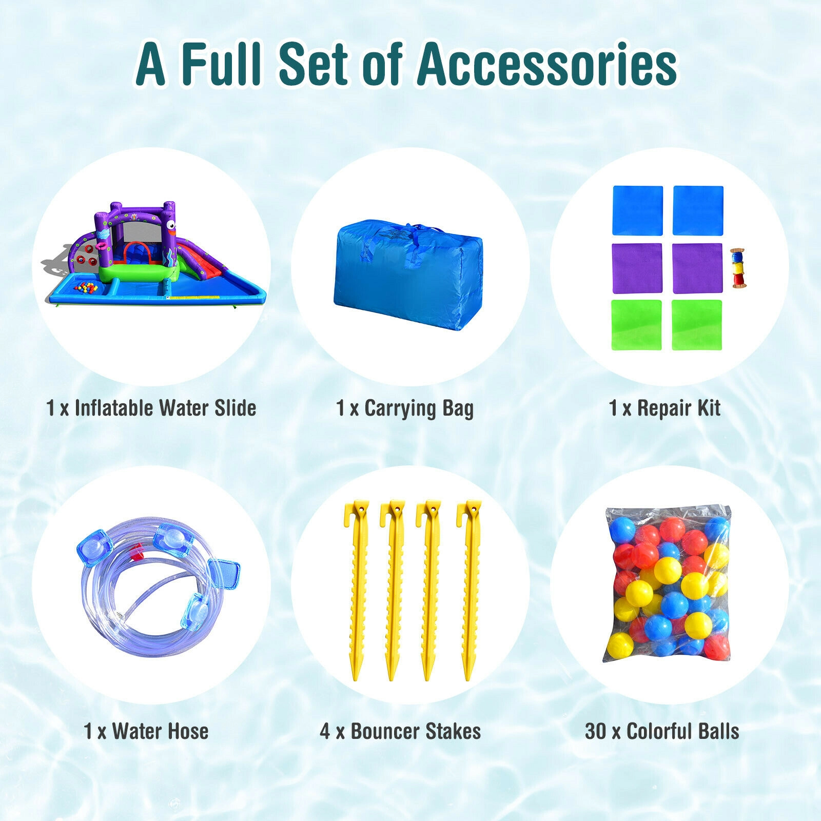 Hivvago Inflatable Water Slide Castle without Blower