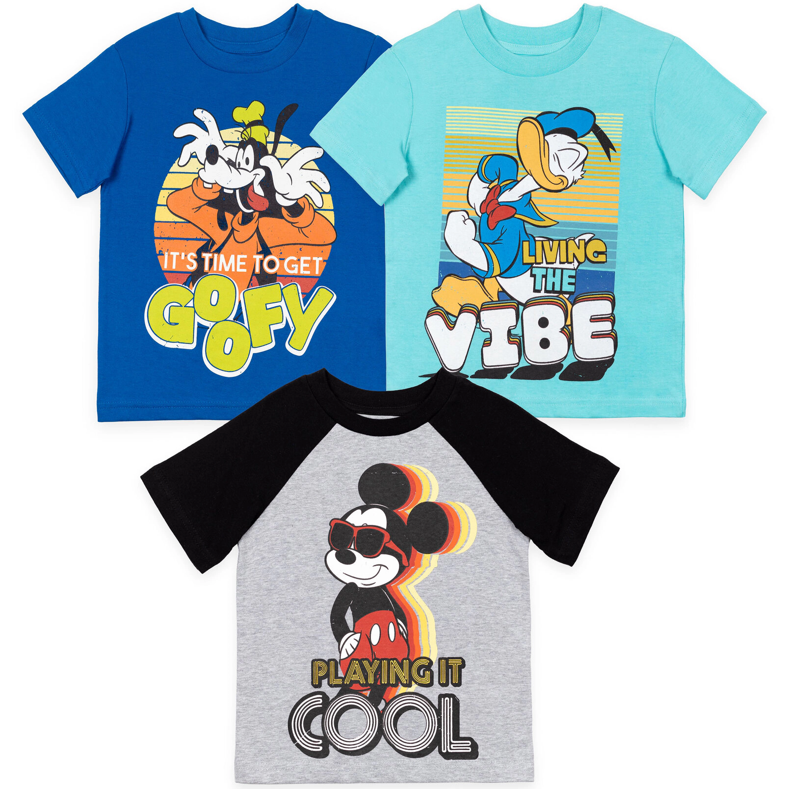 Disney Mickey Mouse Boys' 3-Pack T-Shirts