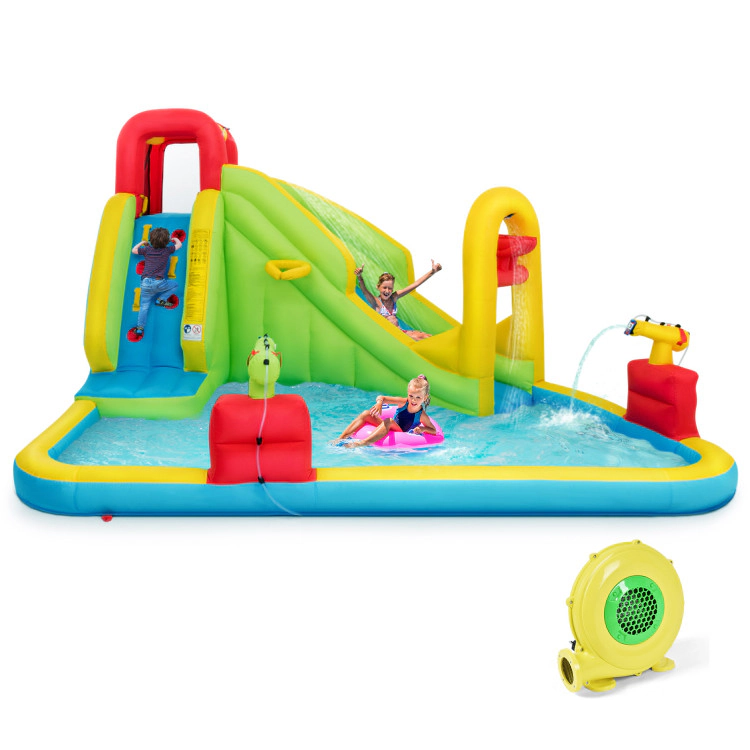 Hivvago Outdoor Inflatable Water Bounce House with 480W Blower