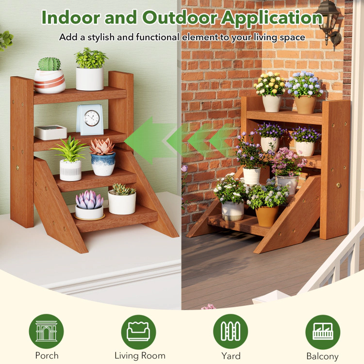 Hivvago Solid Wood Plant Stand for Flowerpots and Succulents