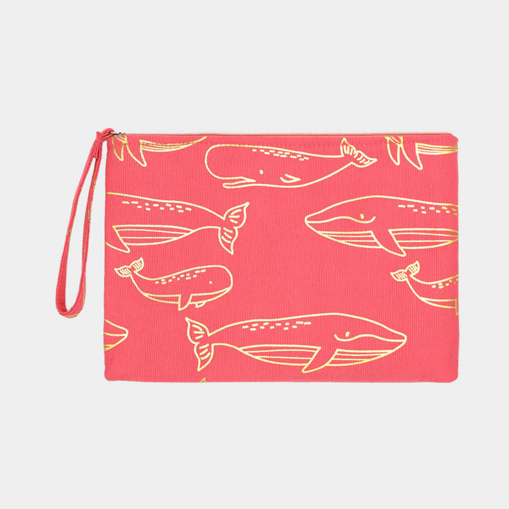FASHNZFAB Metallic Whale Pouch Clutch Bag